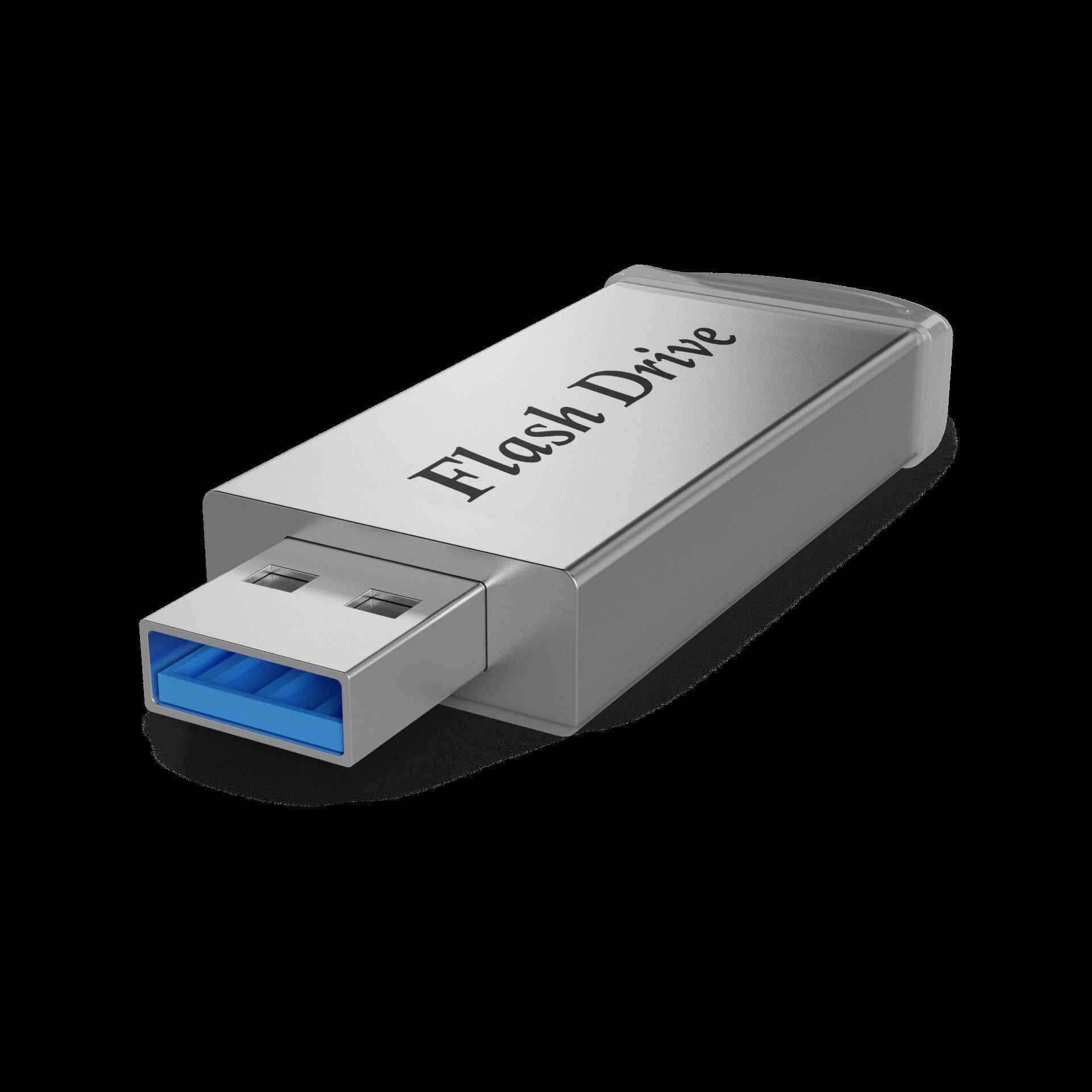 Computer accessories USB Flash Drive Low-poly 3D model_1
