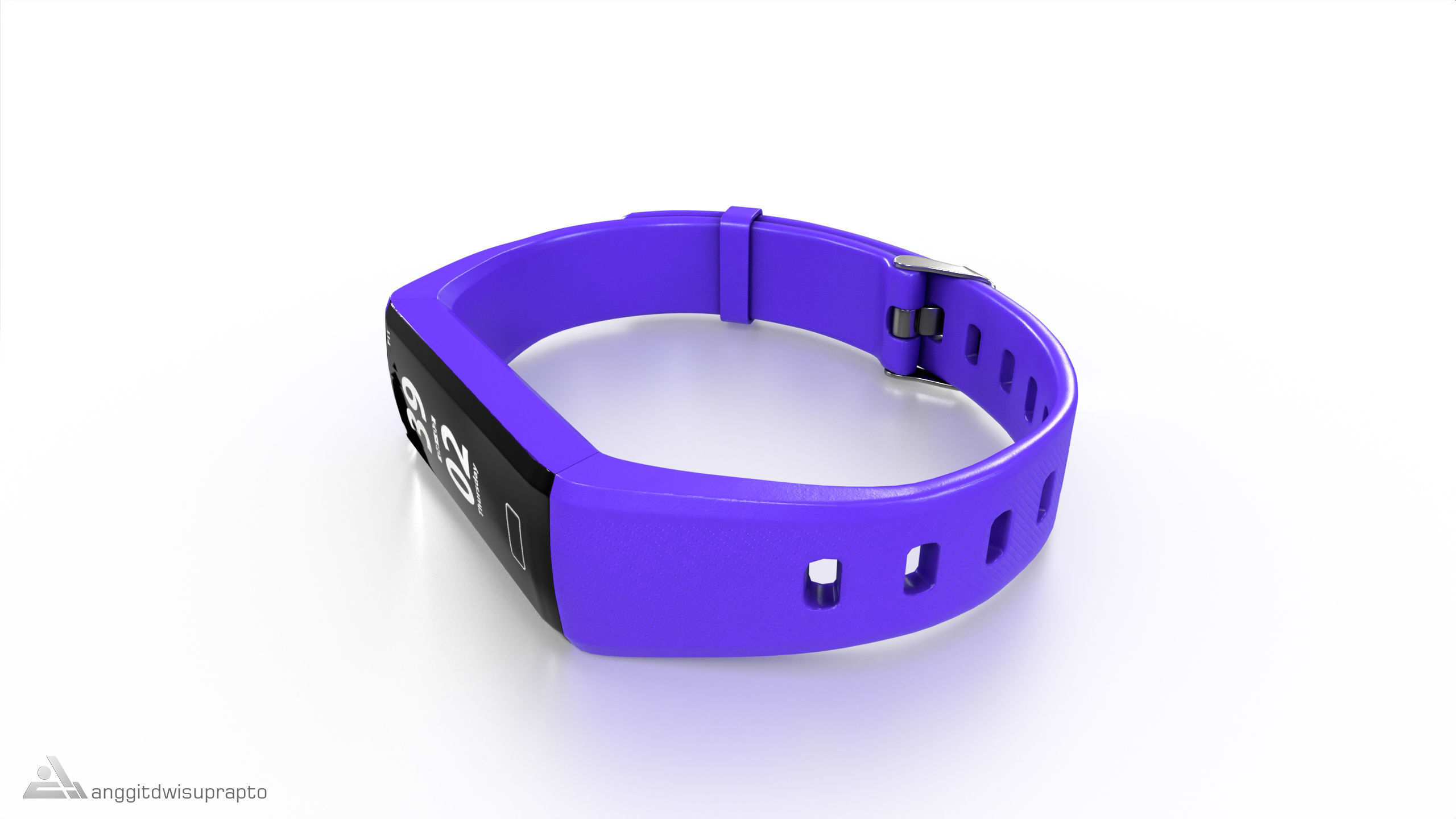 Personal electronic devices and accessories Fitness Tracker Low-poly 3D model_3