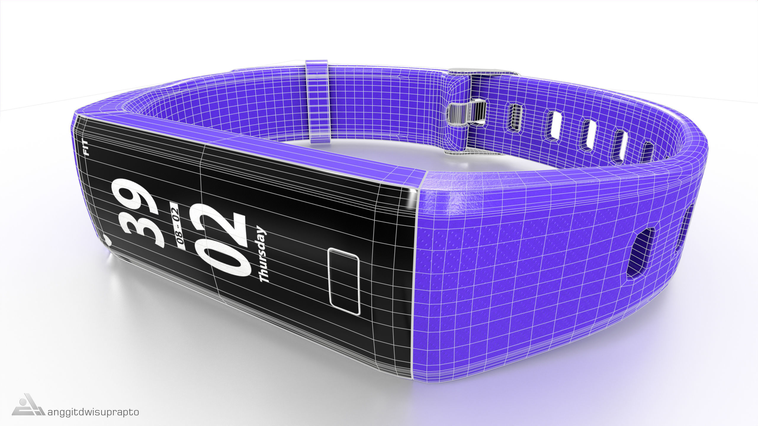 Personal electronic devices and accessories Fitness Tracker Low-poly 3D model_14