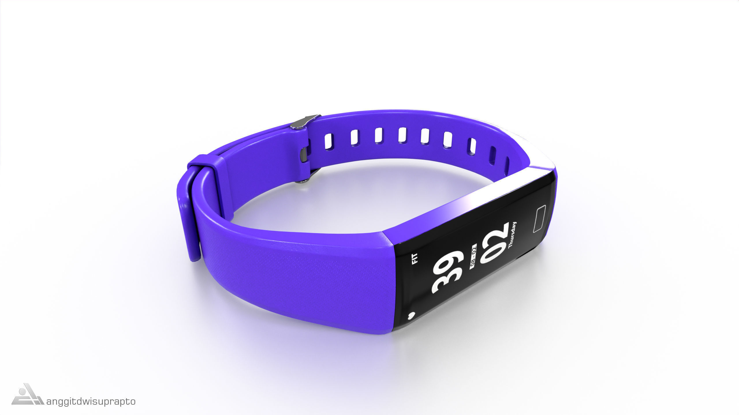 Personal electronic devices and accessories Fitness Tracker Low-poly 3D model_2