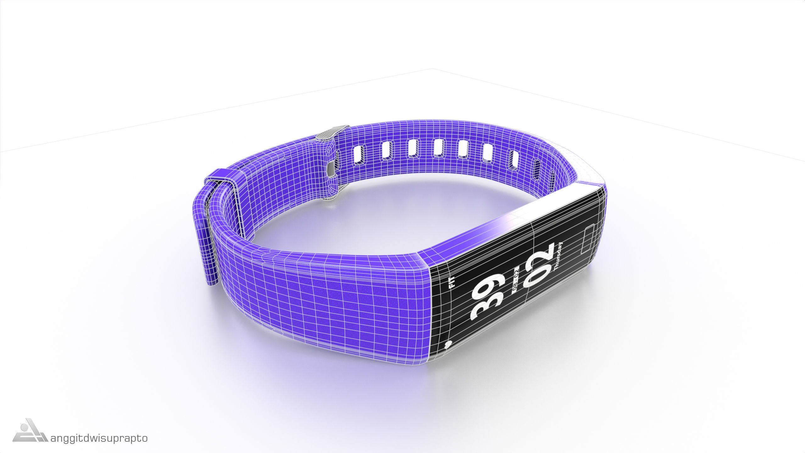 Personal electronic devices and accessories Fitness Tracker Low-poly 3D model_9
