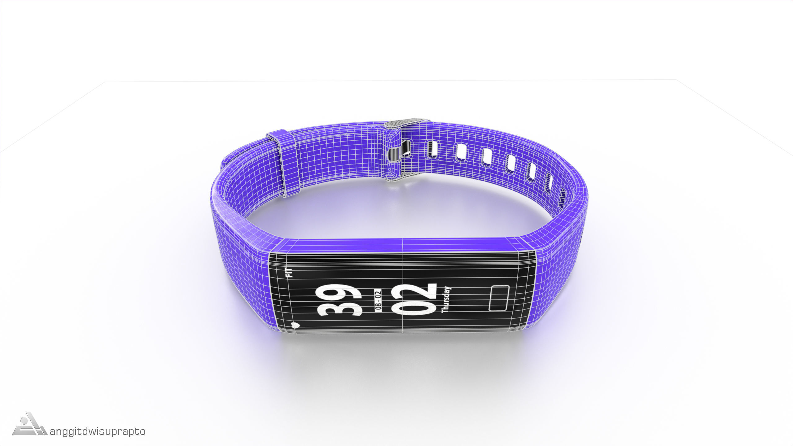 Personal electronic devices and accessories Fitness Tracker Low-poly 3D model_8