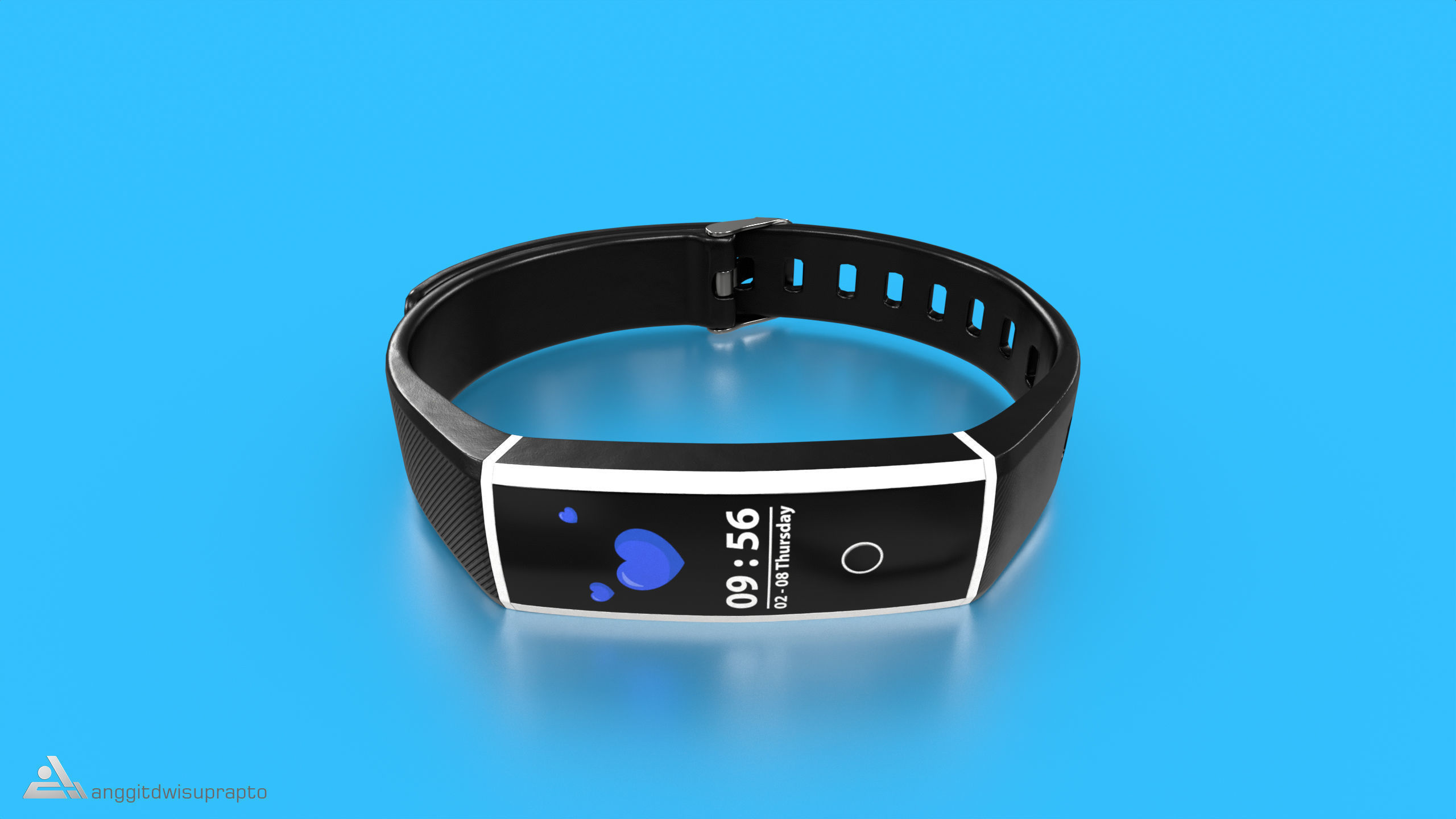 Personal electronic devices and accessories Fitness Tracker Low-poly 3D model_2