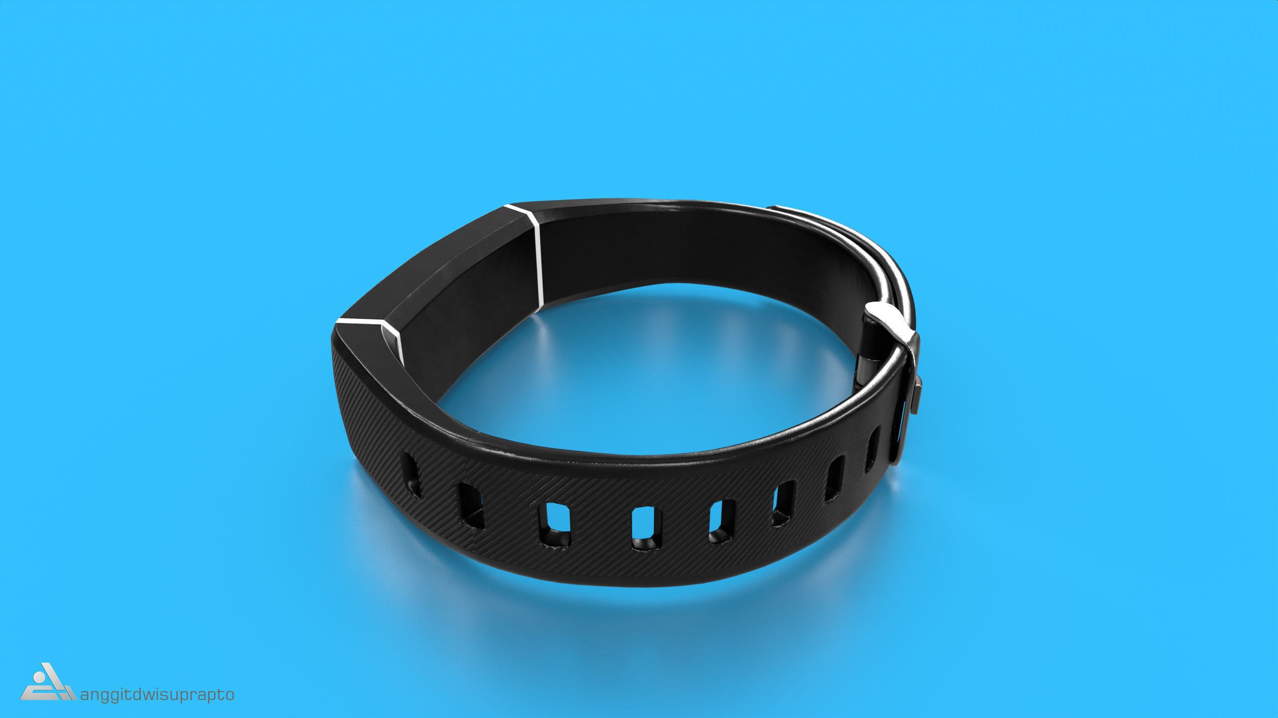 Personal electronic devices and accessories Fitness Tracker Low-poly 3D model_5