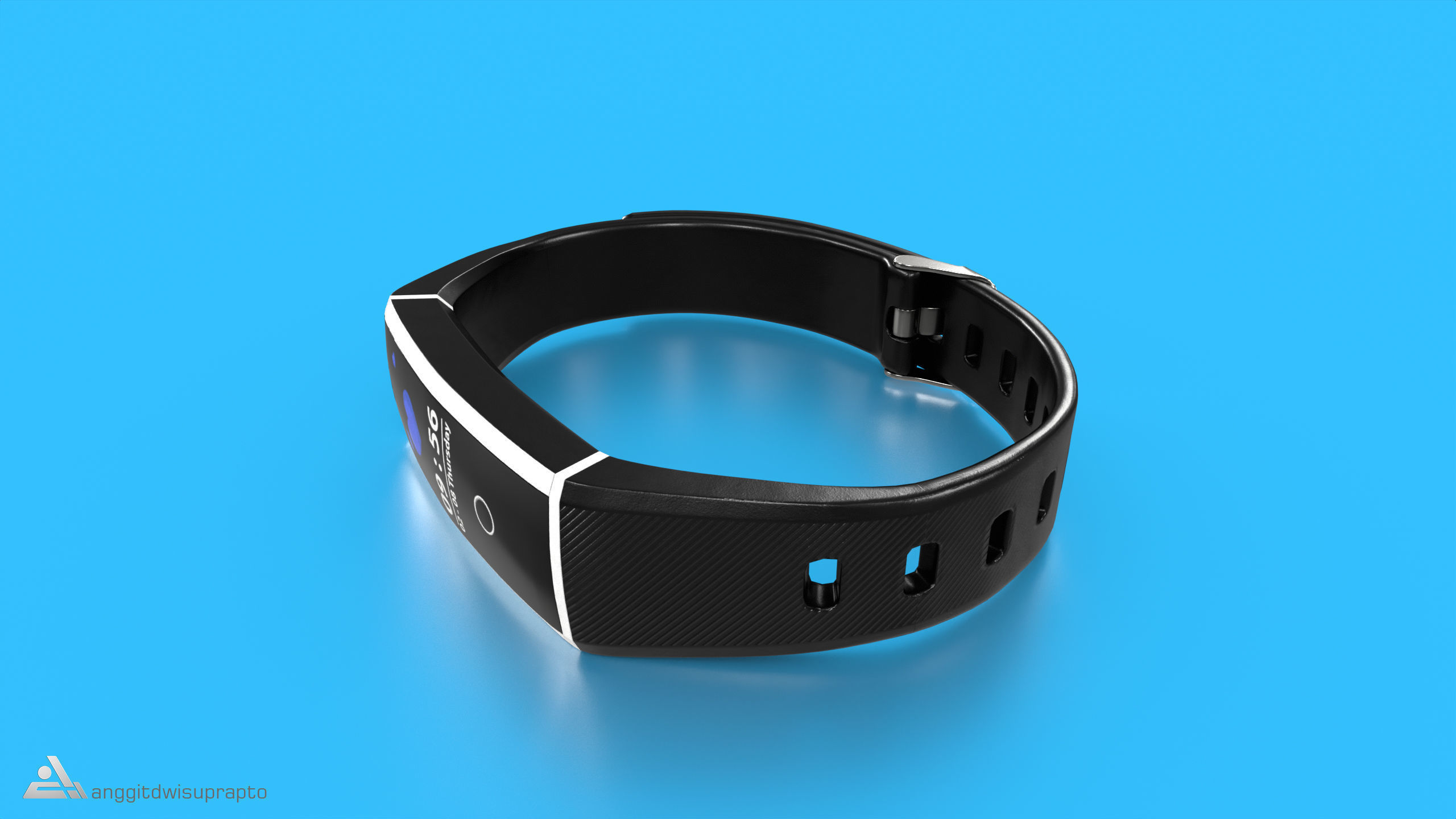 Personal electronic devices and accessories Fitness Tracker Low-poly 3D model_4