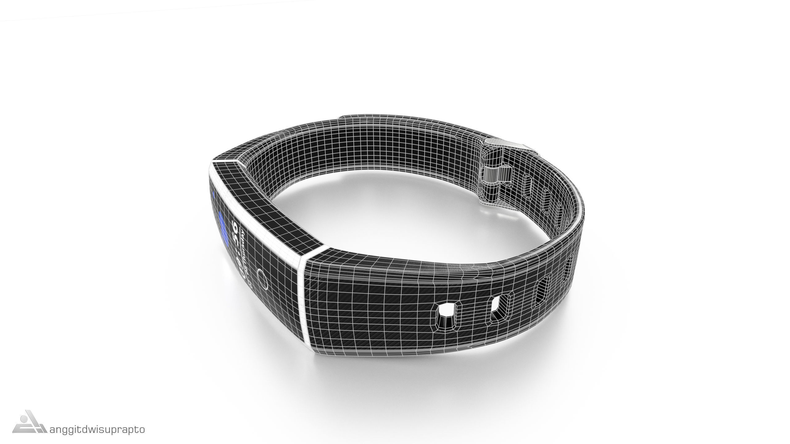 Personal electronic devices and accessories Fitness Tracker Low-poly 3D model_11