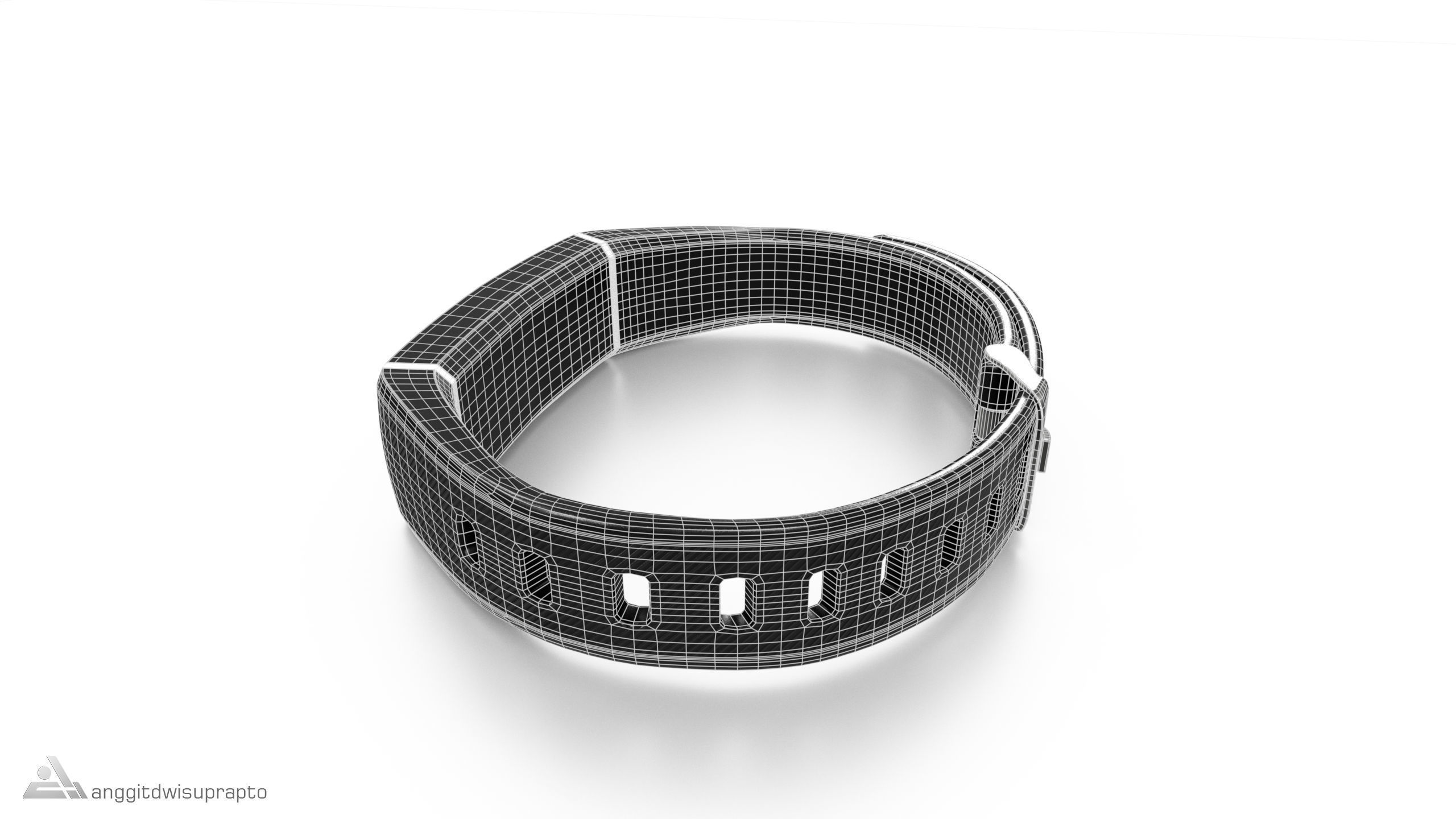 Personal electronic devices and accessories Fitness Tracker Low-poly 3D model_12