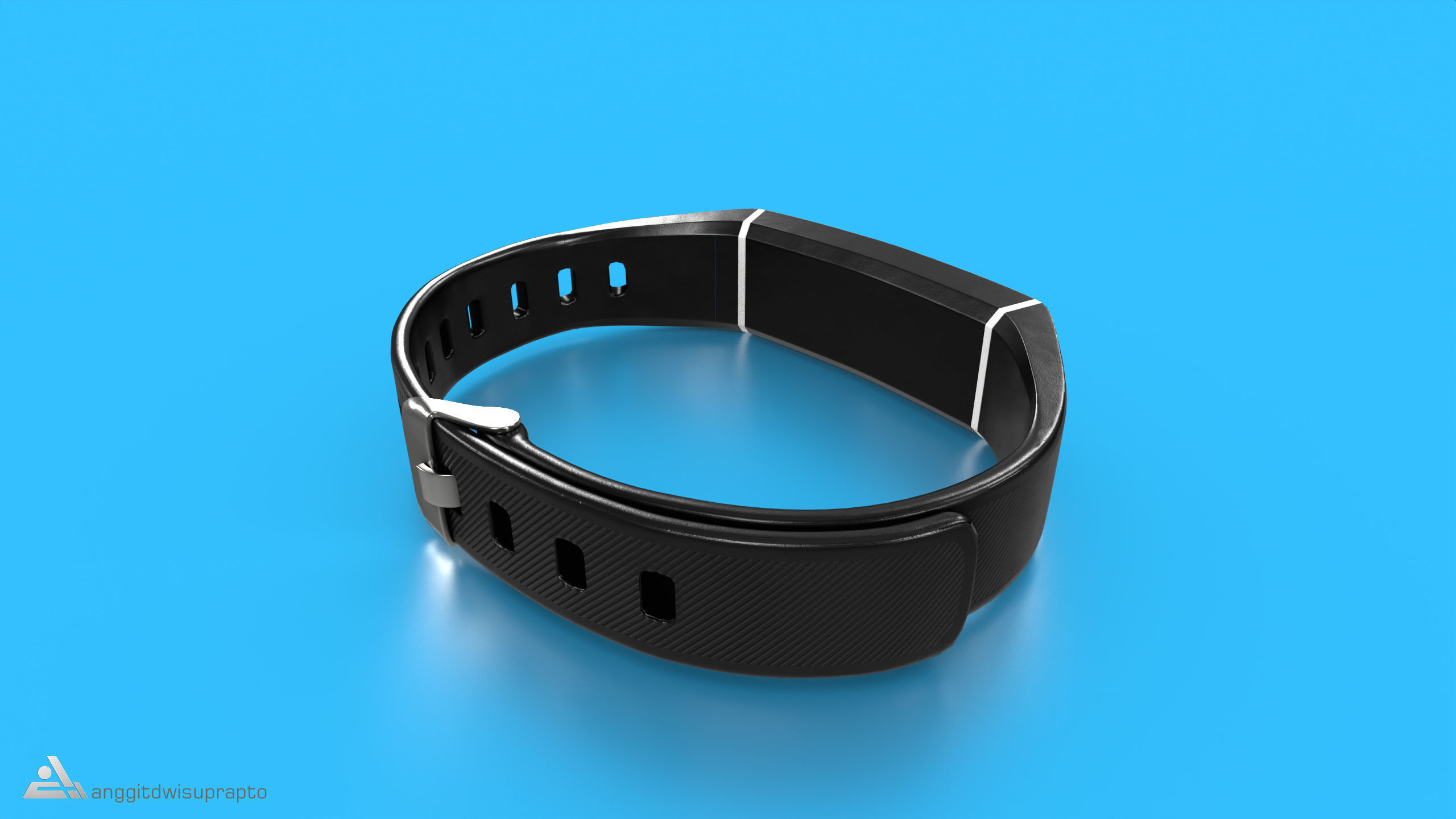 Personal electronic devices and accessories Fitness Tracker Low-poly 3D model_6