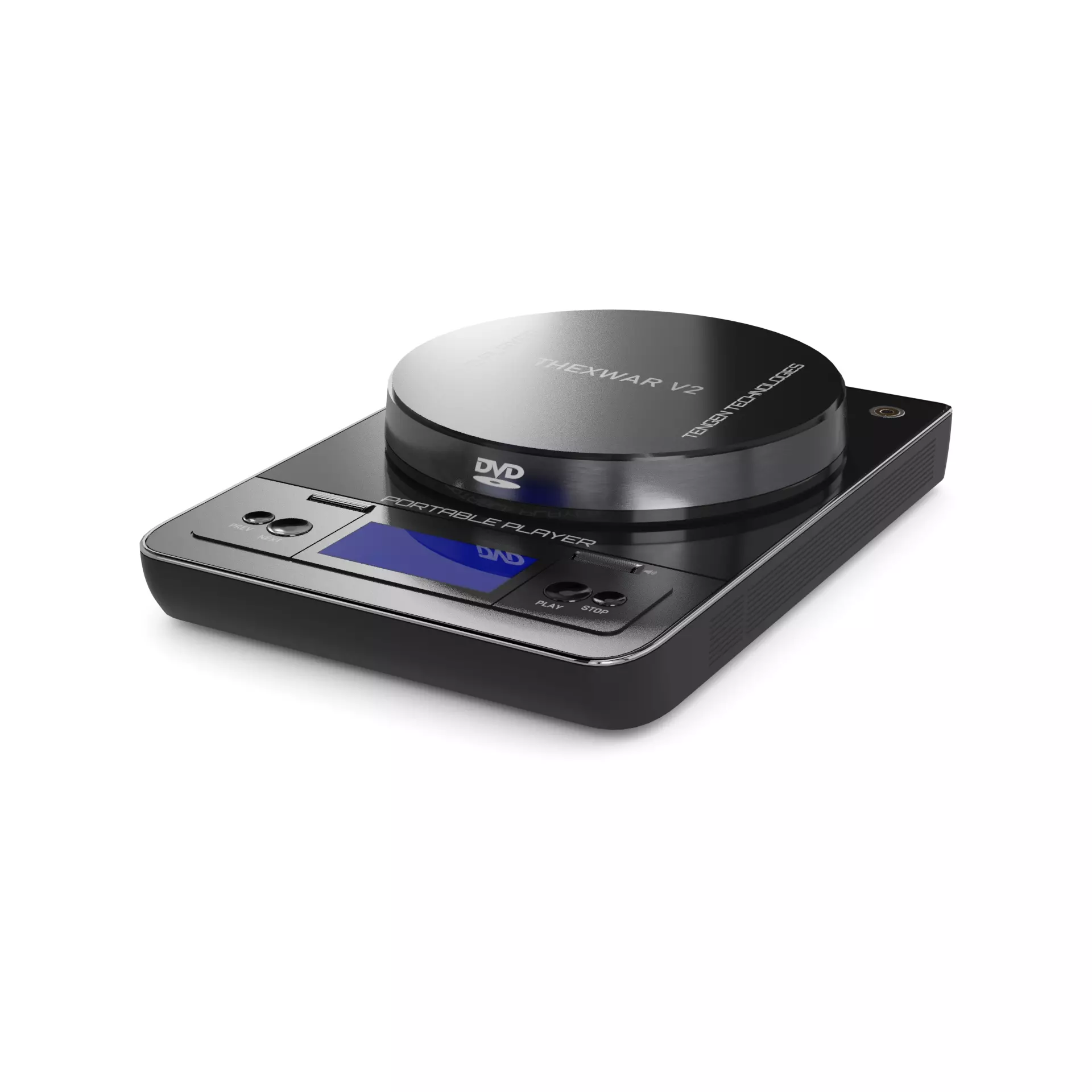 Electronic devices and accessories Portable DVD Player Low-poly 3D model_0