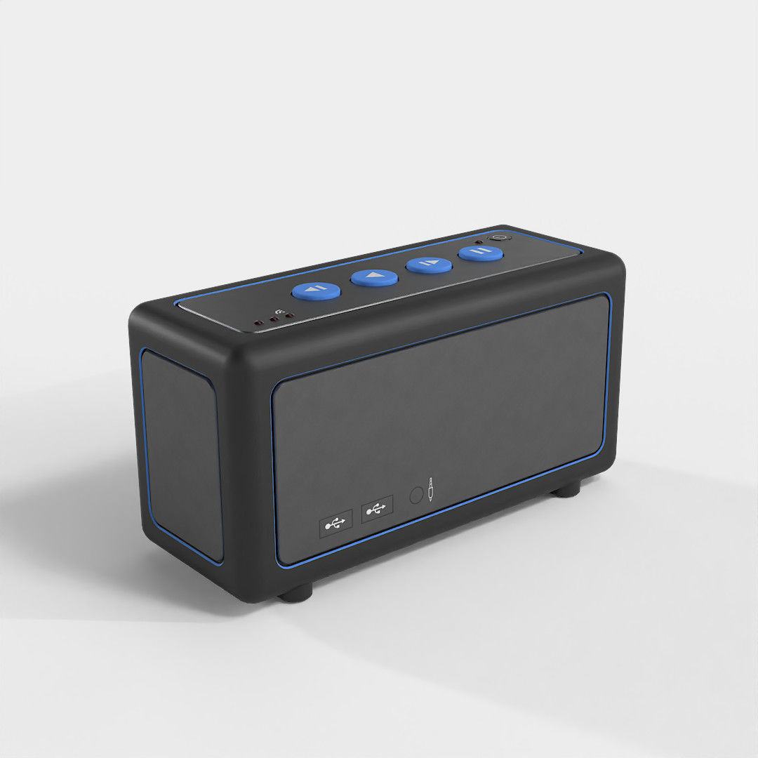 Electronic devices and accessories Bluetooth Speaker Low-poly 3D model_9