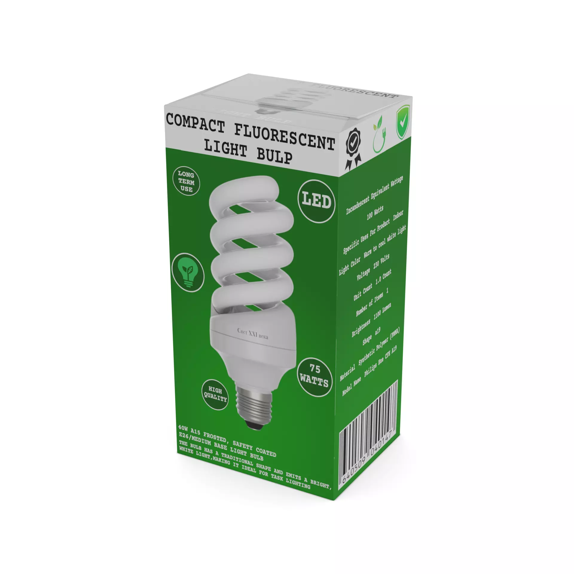 Light bulbs Compact Fluorescent Light Bulb Low-poly 3D model