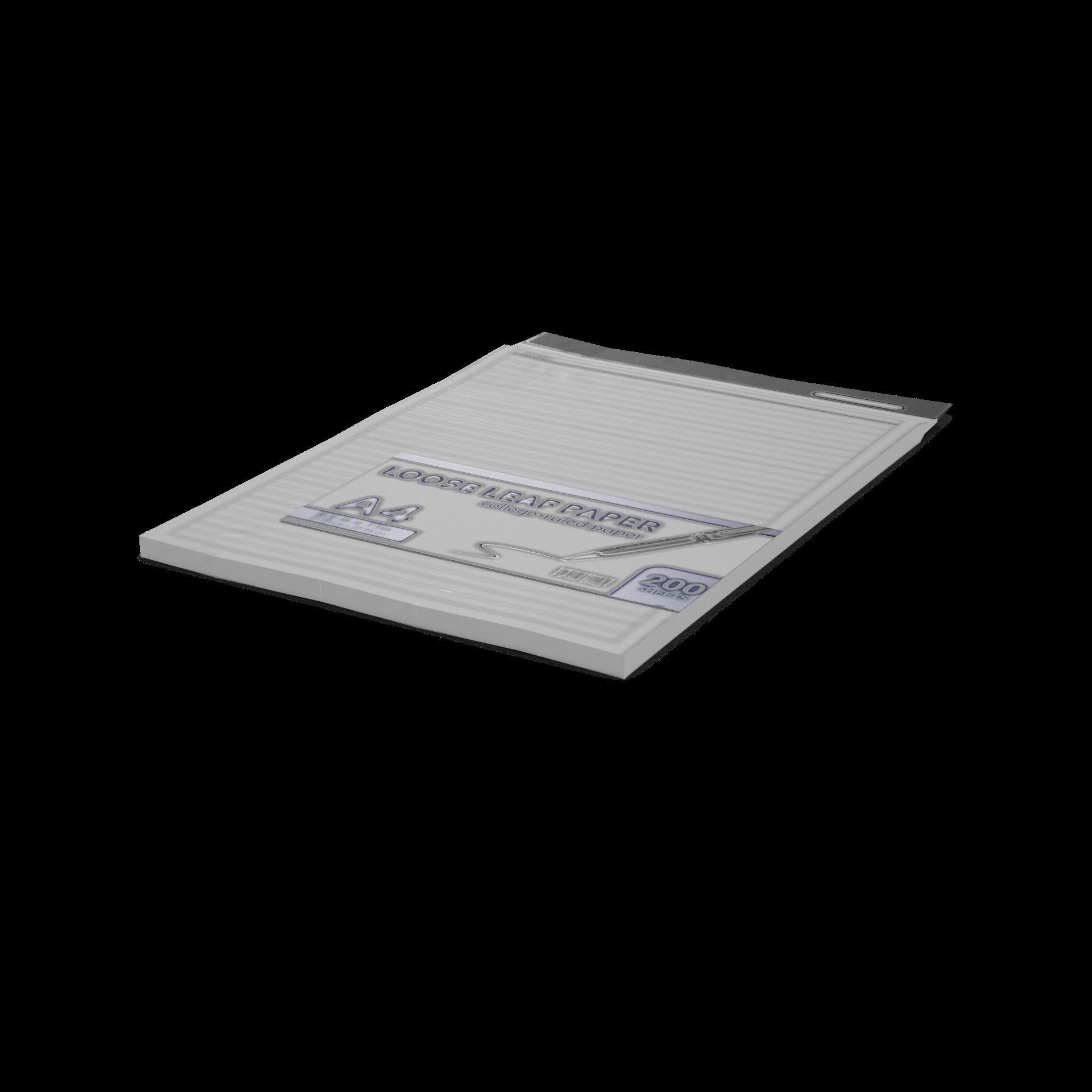 Paper paper products Loose Leaf Paper Low-poly 3D model_1
