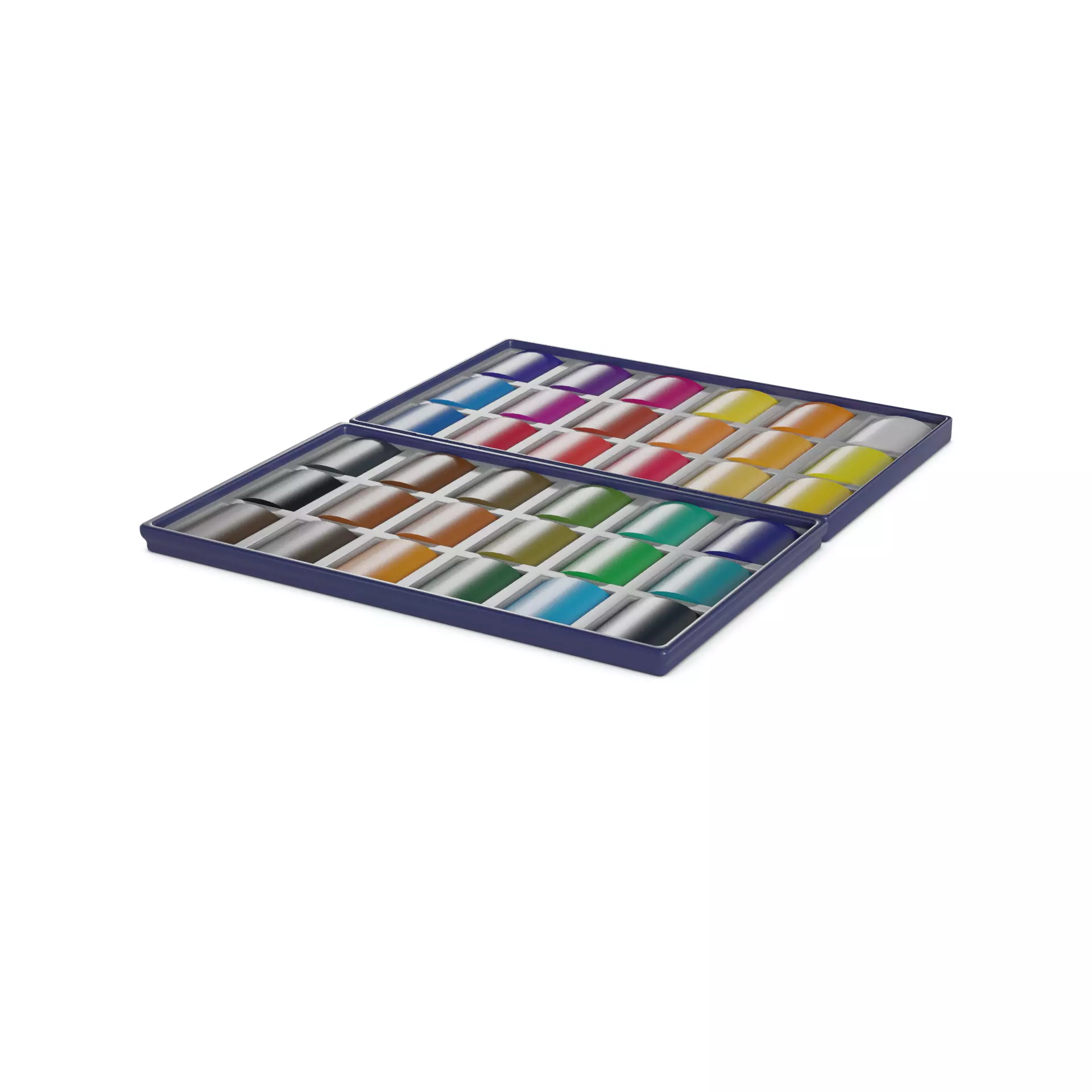 Art and drawing supplies Oil Pastel Set Low-poly 3D model_0