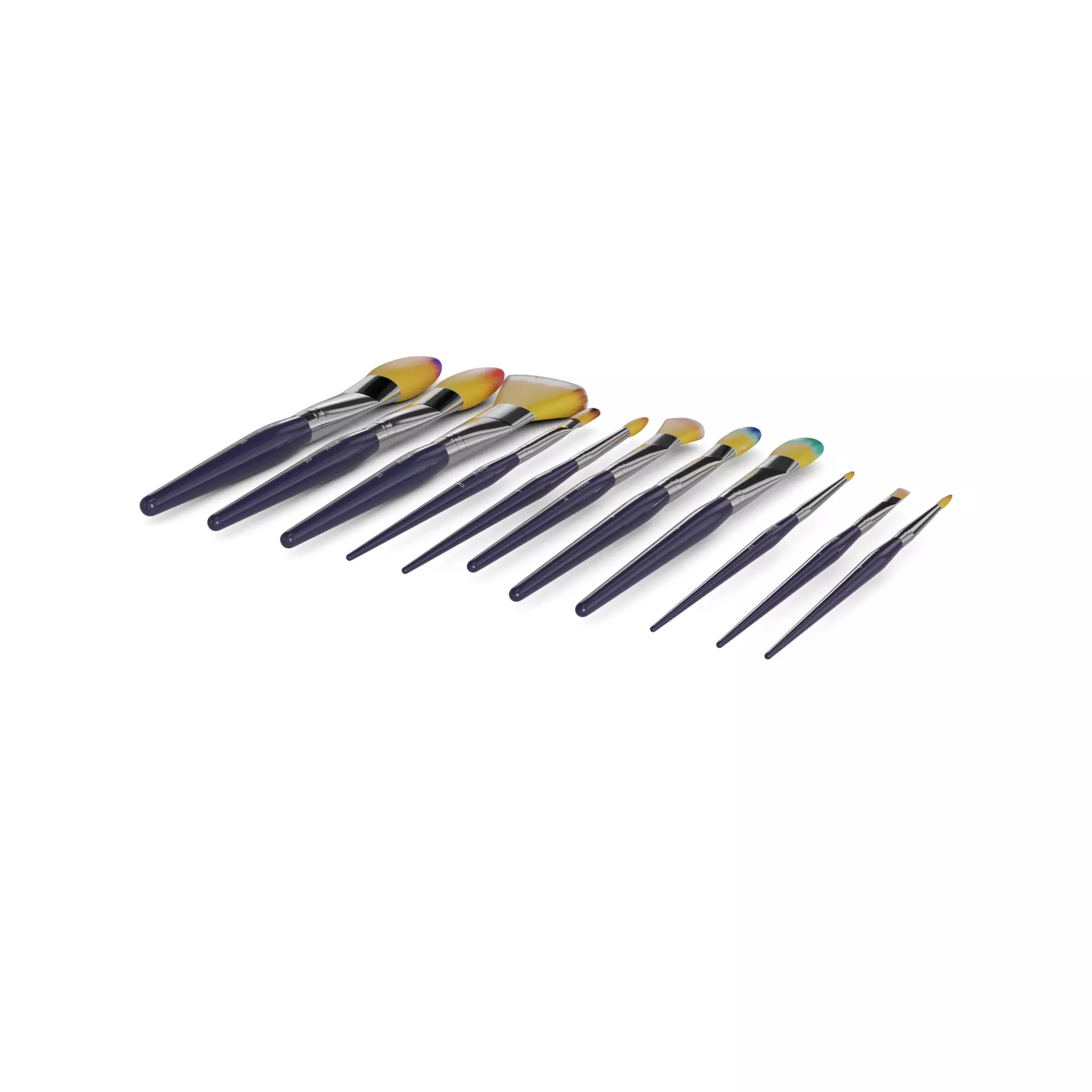 Art and drawing supplies Watercolor Brush Set 3D model_0