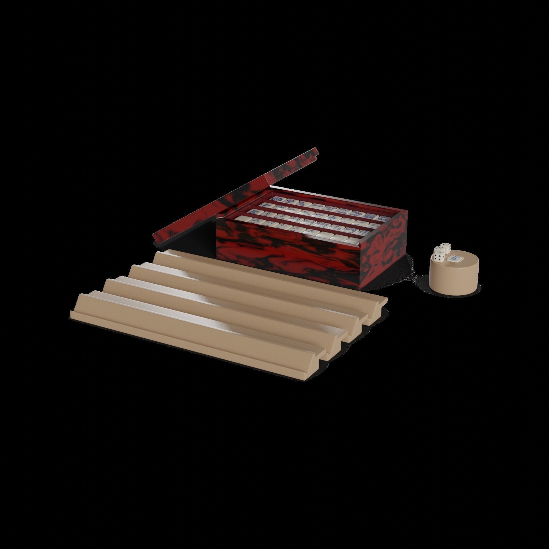 Table games Mahjong Set 3D model_1