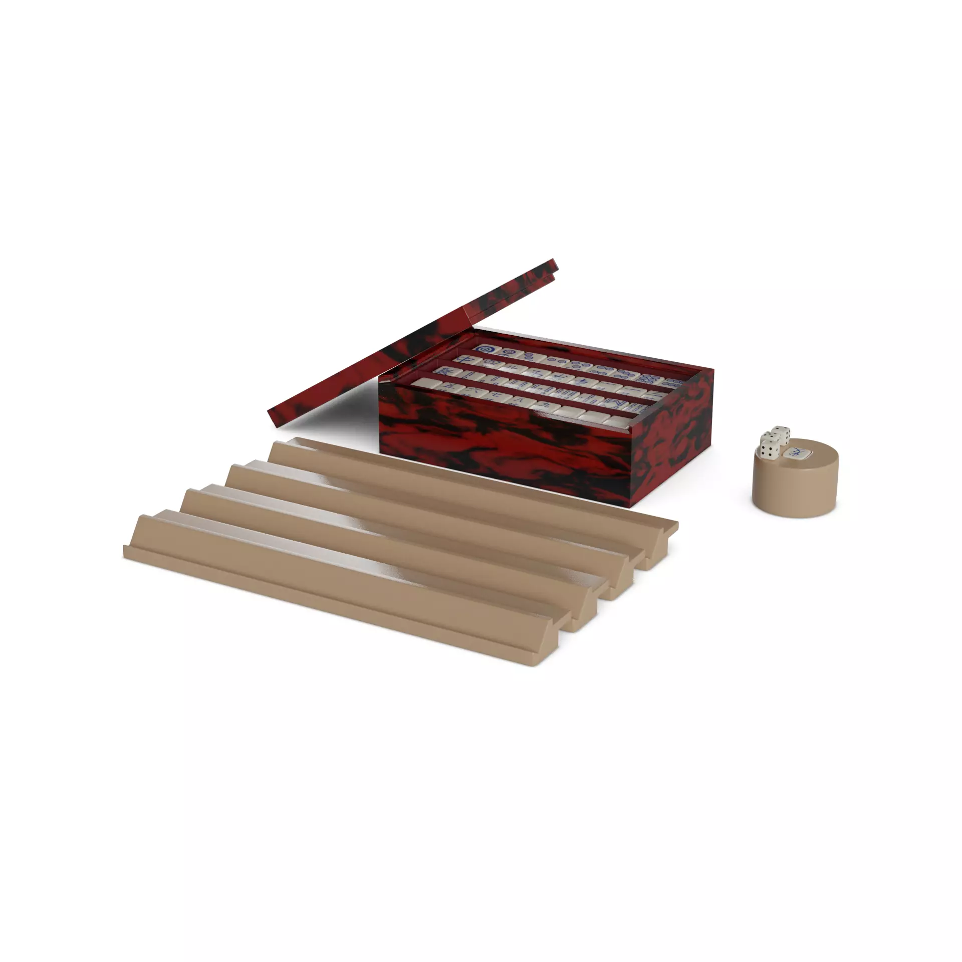 Table games Mahjong Set 3D model_0