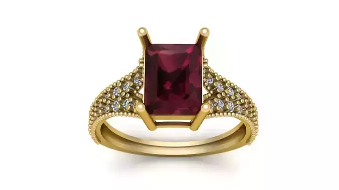 Stylish Engagement Diamond Ring 3d Printable Model