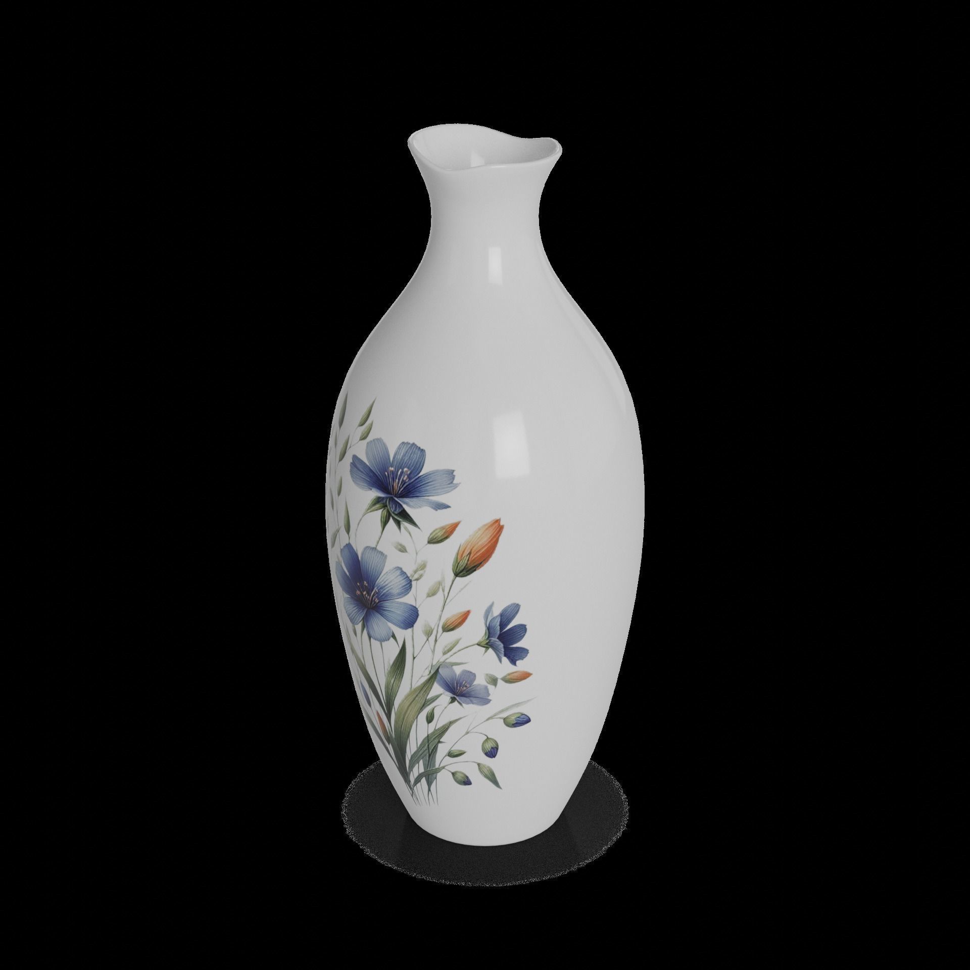 Home decorations Ceramic Vase Low-poly 3D model_1