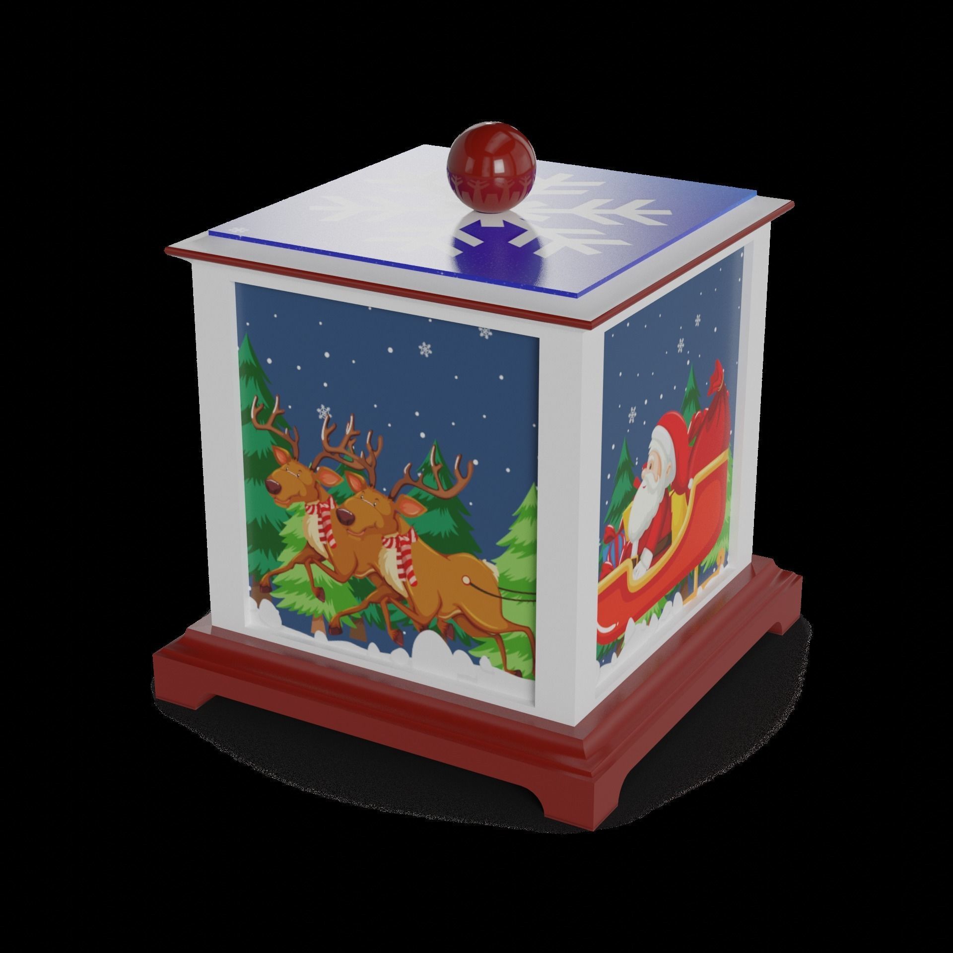 Christmas decorations Christmas Music Box Low-poly 3D model_1