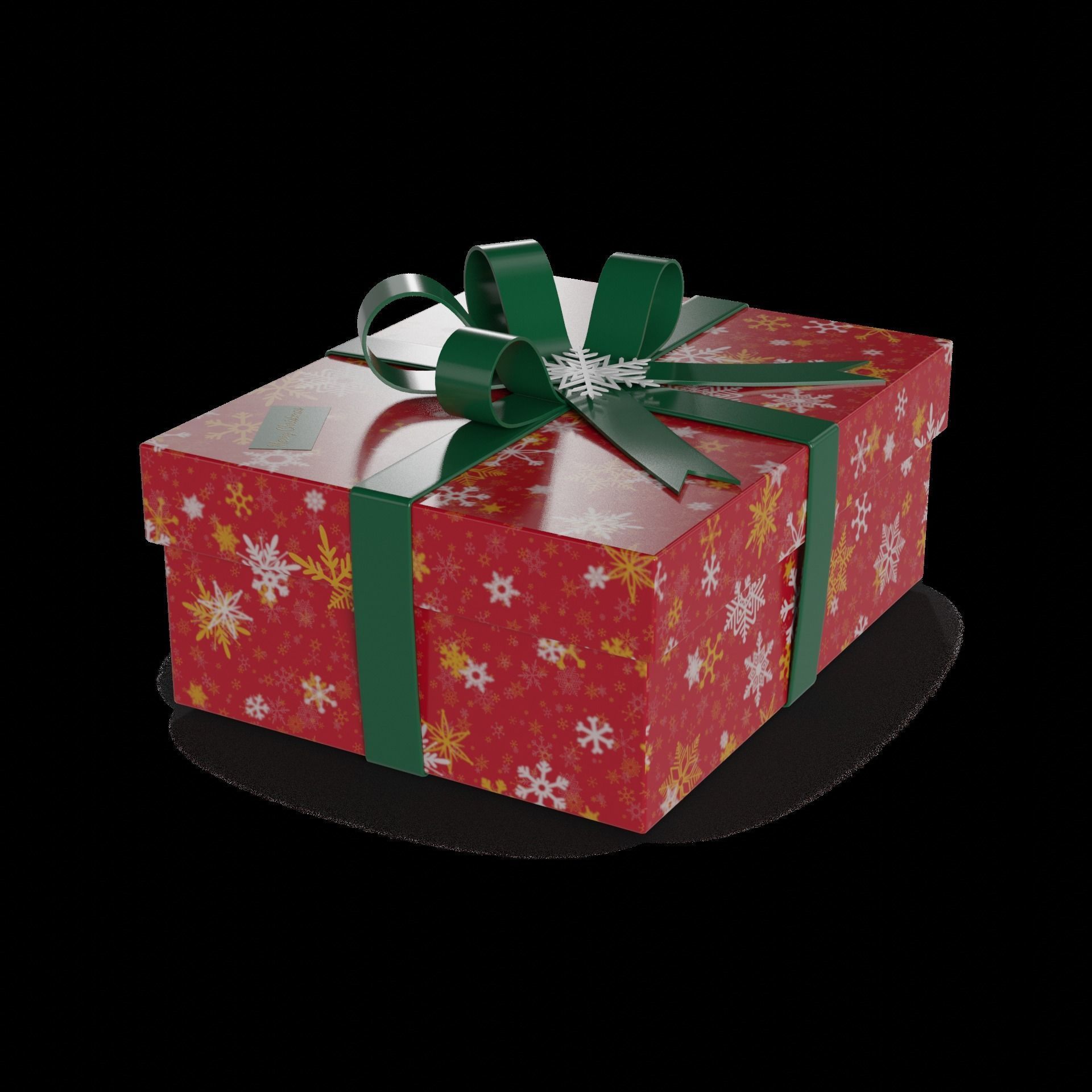 Gift Packaging Christmas Gift Box Low-poly 3D model_6