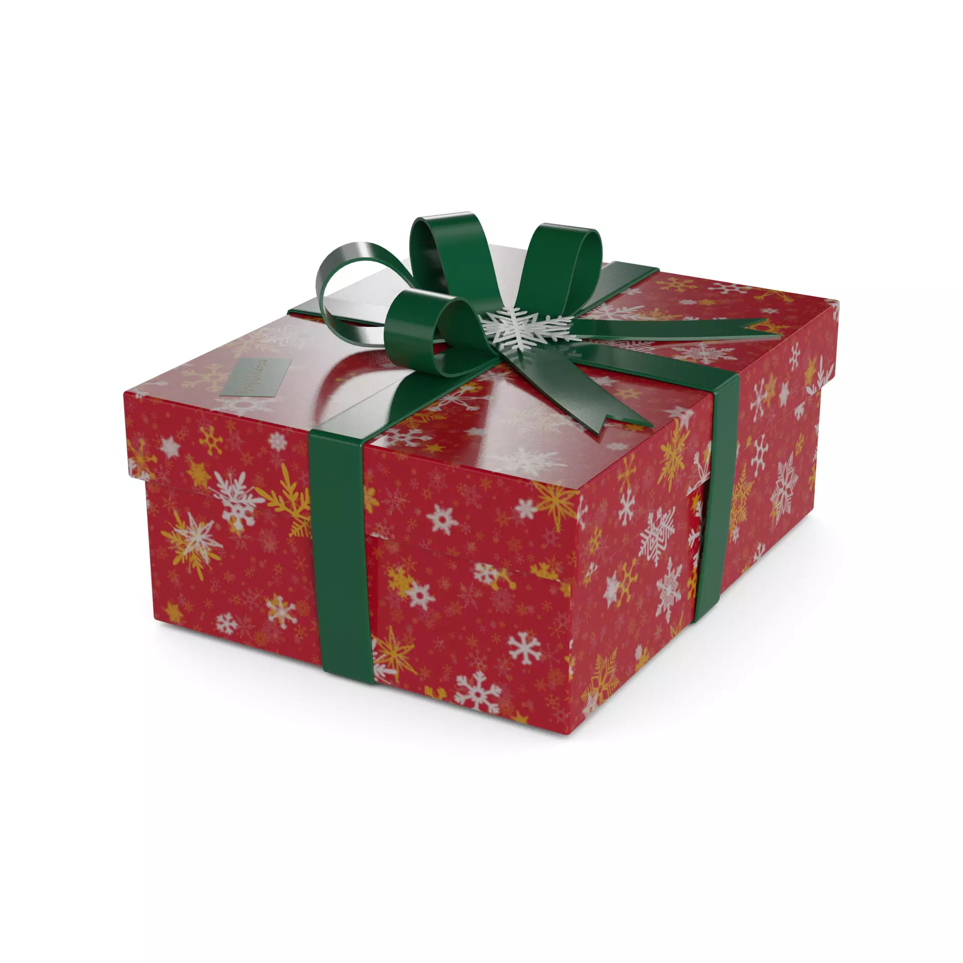 Gift Packaging Christmas Gift Box Low-poly 3D model_0