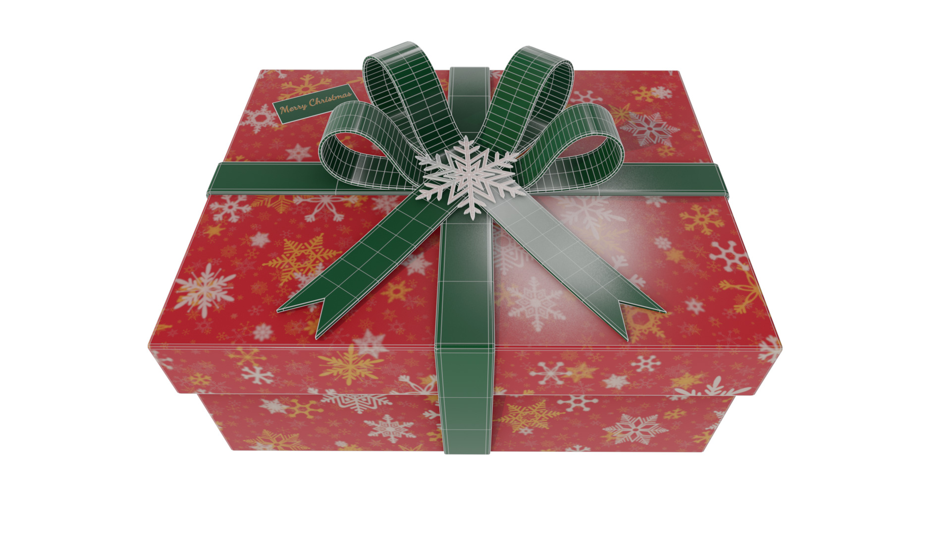 Gift Packaging Christmas Gift Box Low-poly 3D model_4