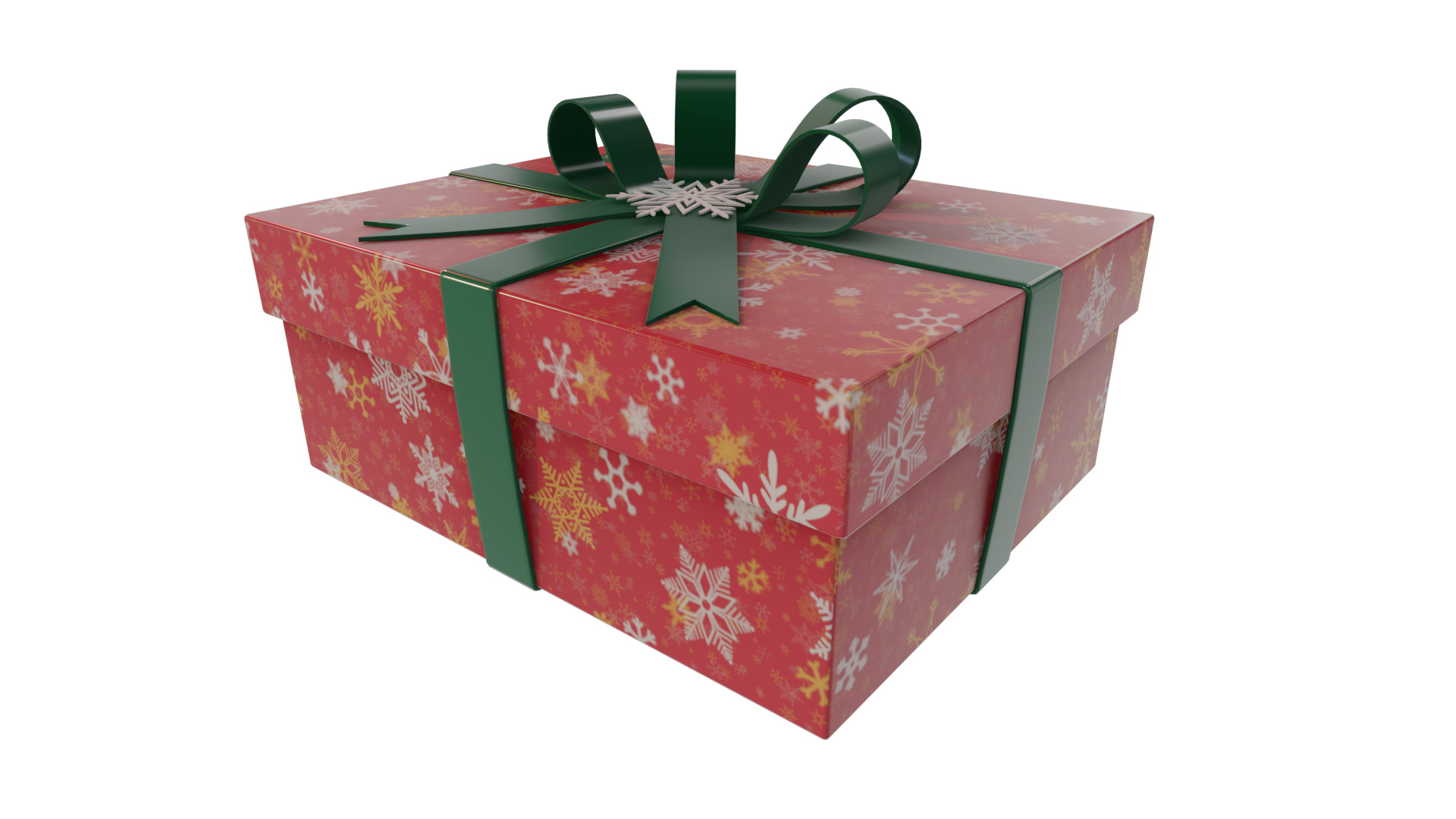 Gift Packaging Christmas Gift Box Low-poly 3D model_3