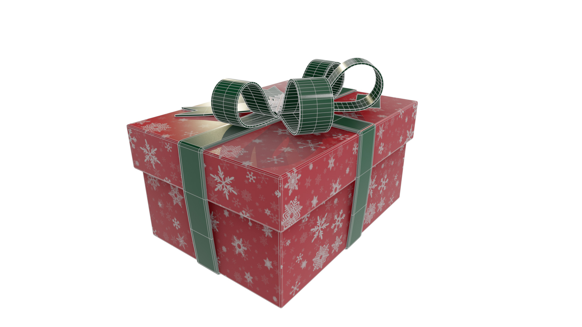 Gift Packaging Christmas Gift Box Low-poly 3D model_5