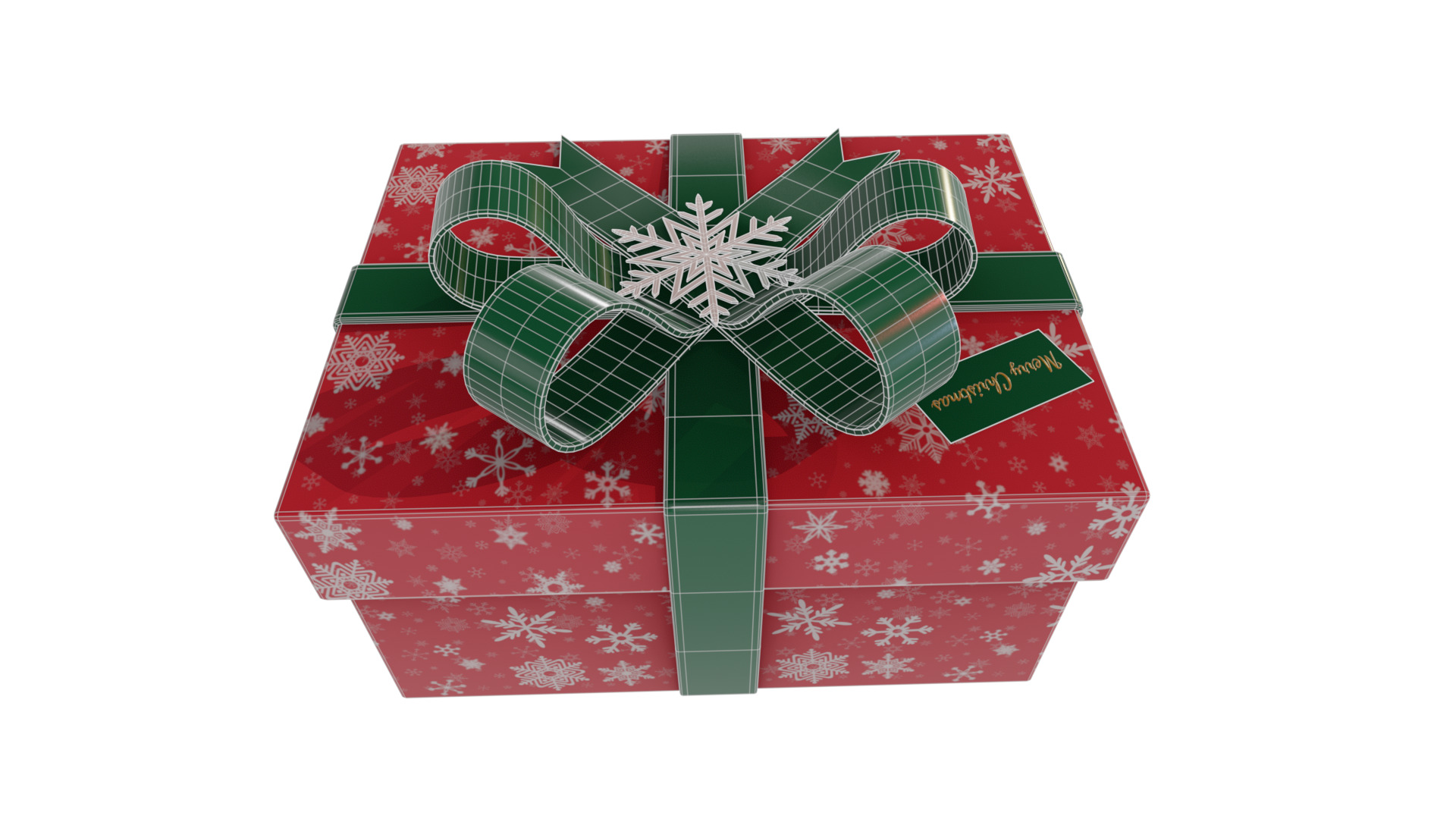 Gift Packaging Christmas Gift Box Low-poly 3D model_4