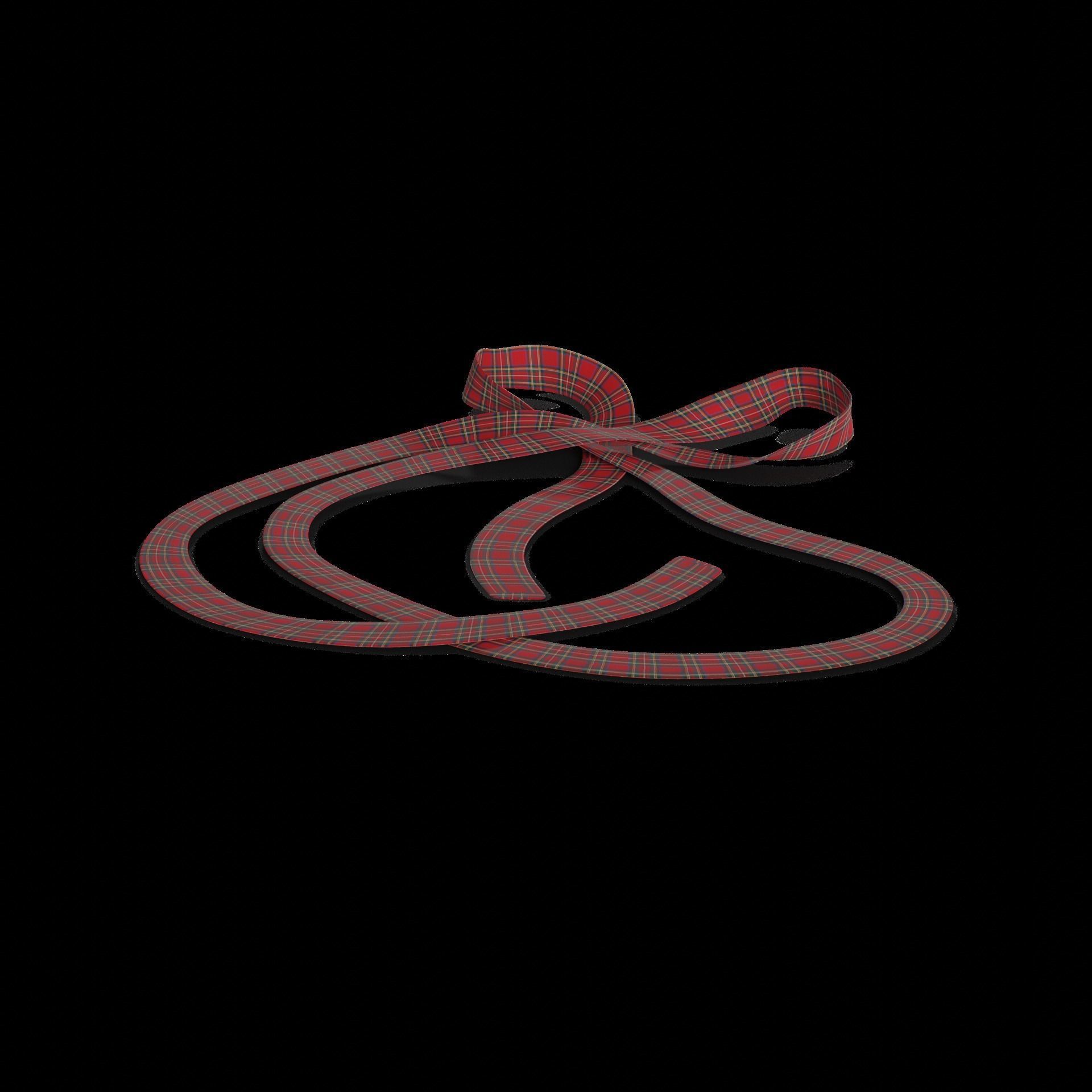 Gift Packaging Christmas Gift Ribbon 3D model_1