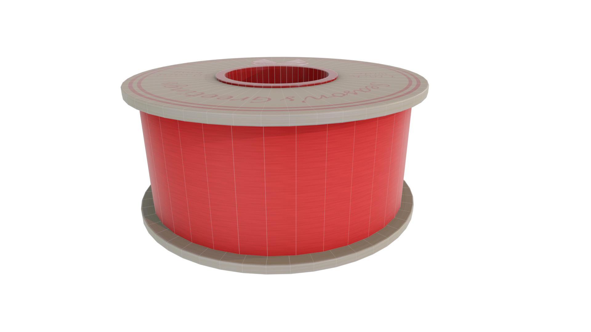 Gift Packaging Christmas Ribbon Low-poly 3D model_4