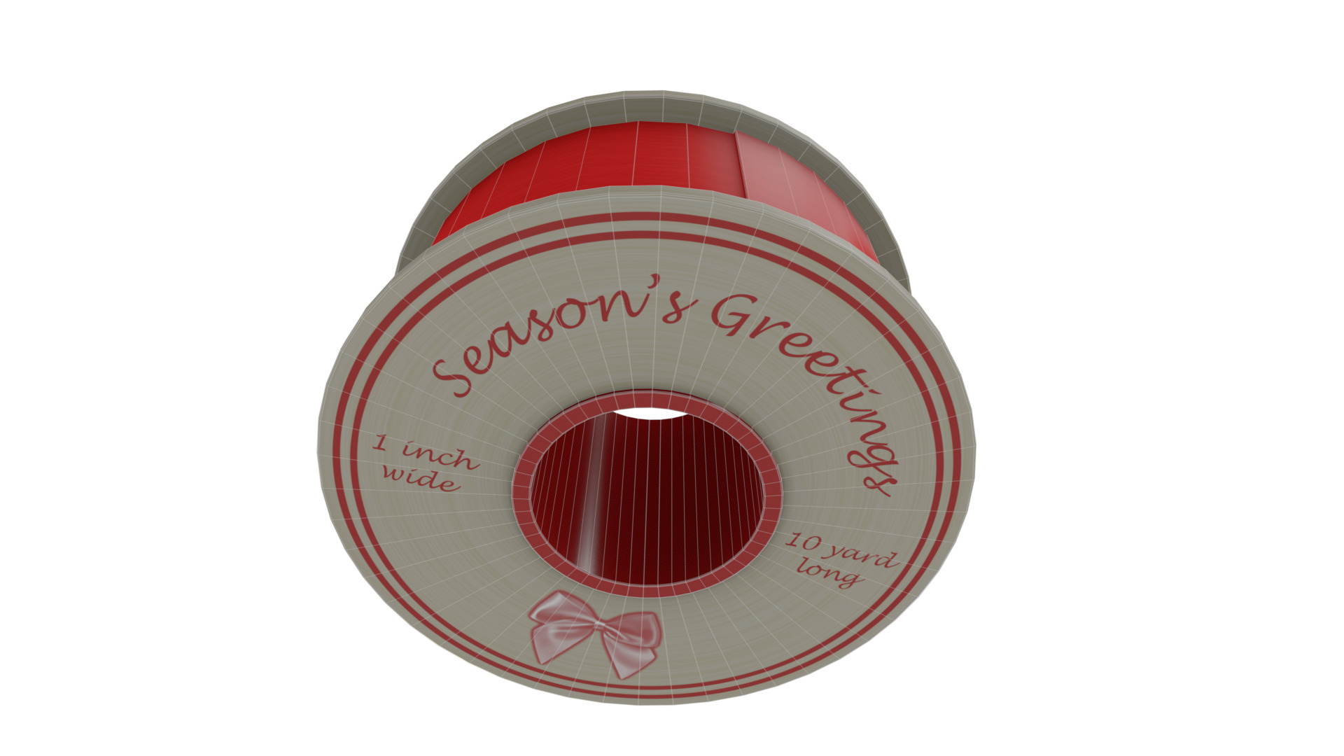 Gift Packaging Christmas Ribbon Low-poly 3D model_5