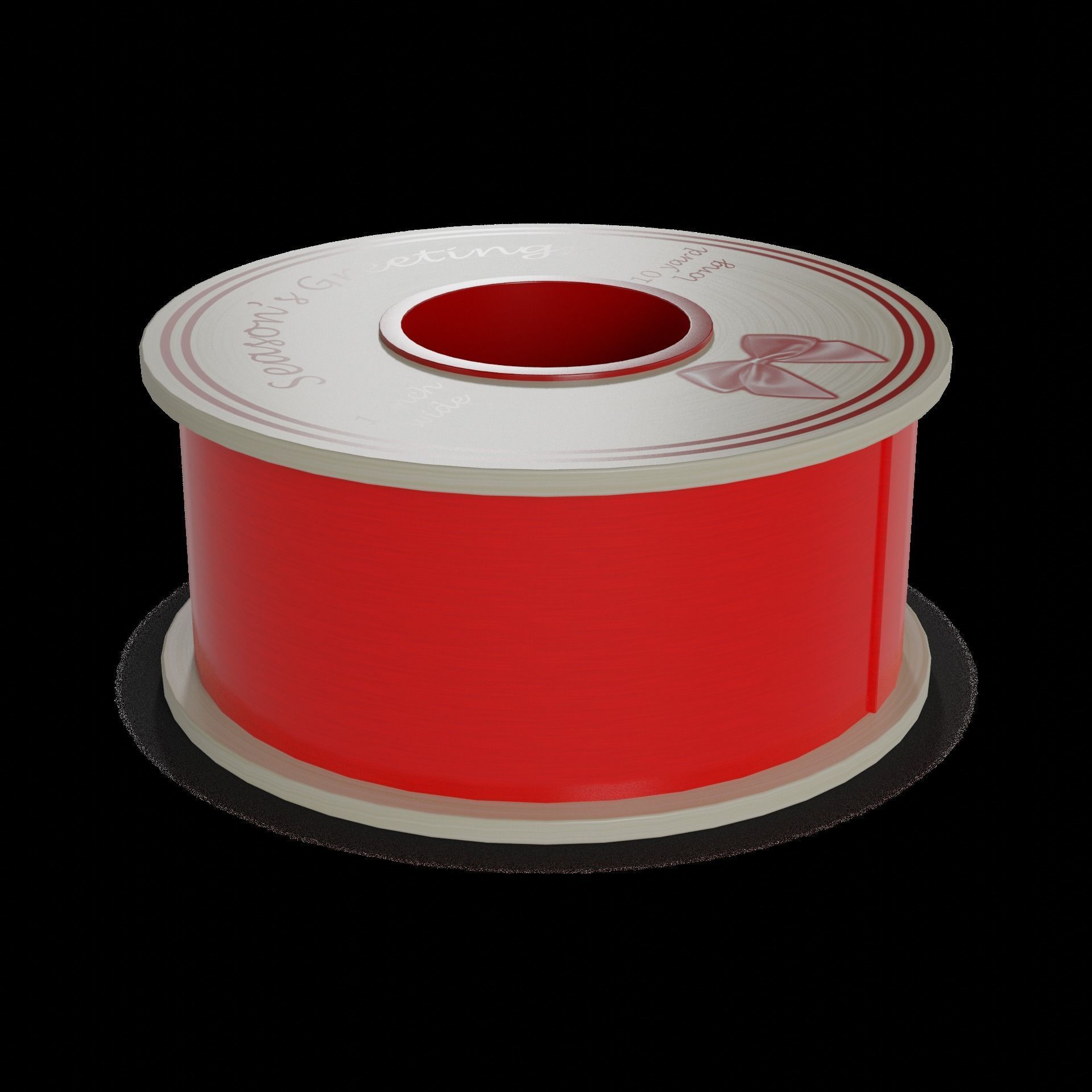 Gift Packaging Christmas Ribbon Low-poly 3D model_6