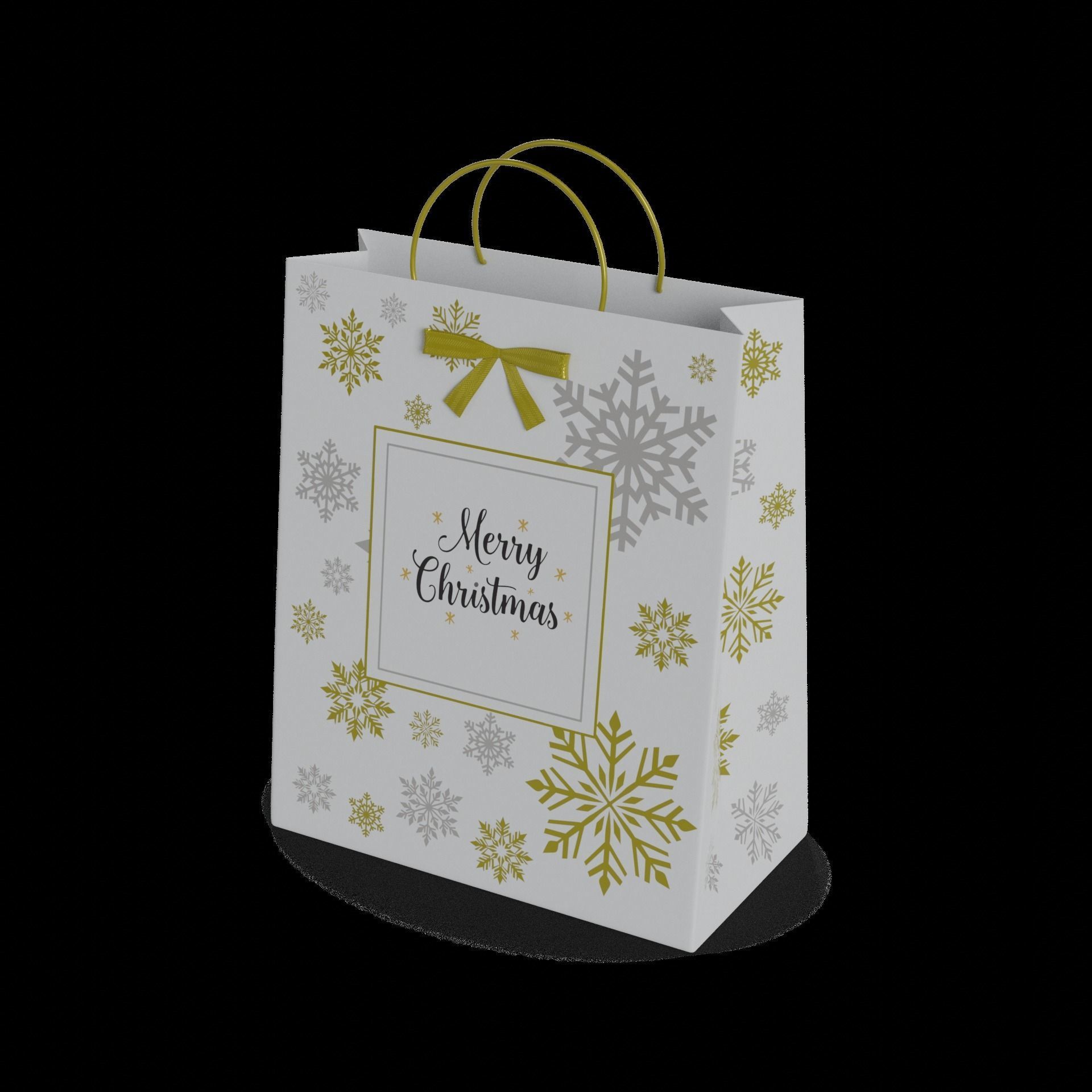 Gift Packaging Christmas Gift Bag Low-poly 3D model_1