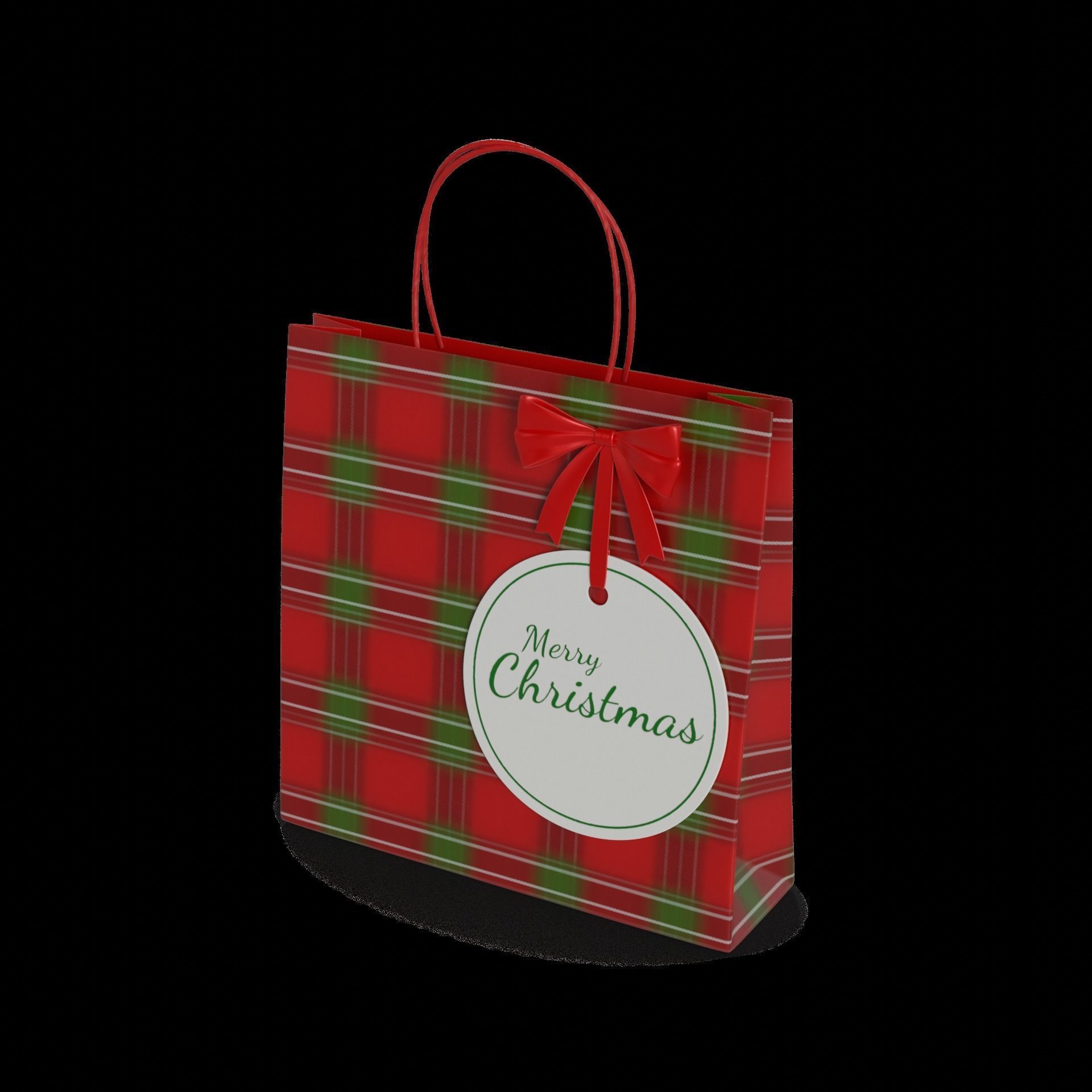 Gift Packaging Christmas Gift Bag Set 3D model_1