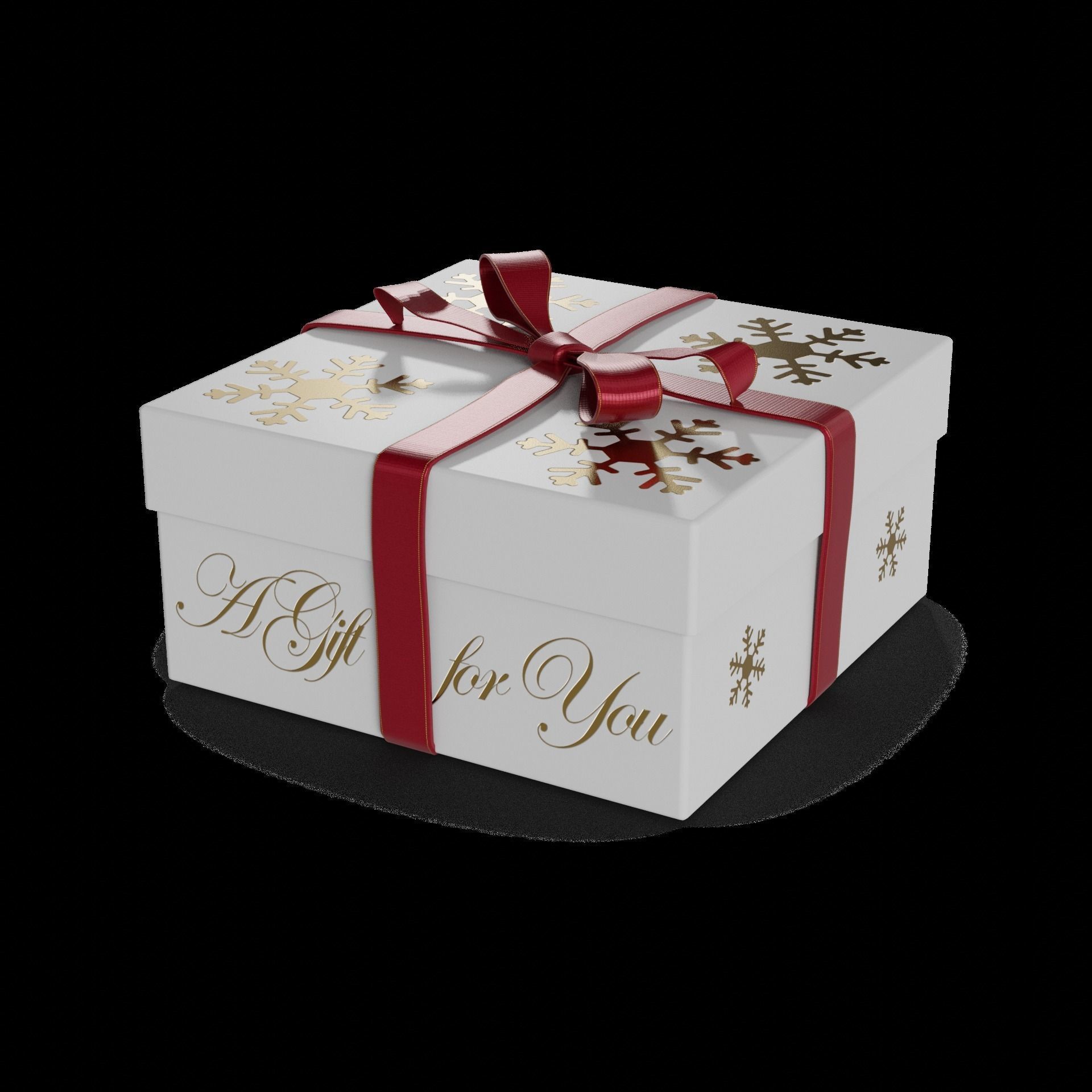 Gift Packaging Christmas Gift Box Low-poly 3D model_1