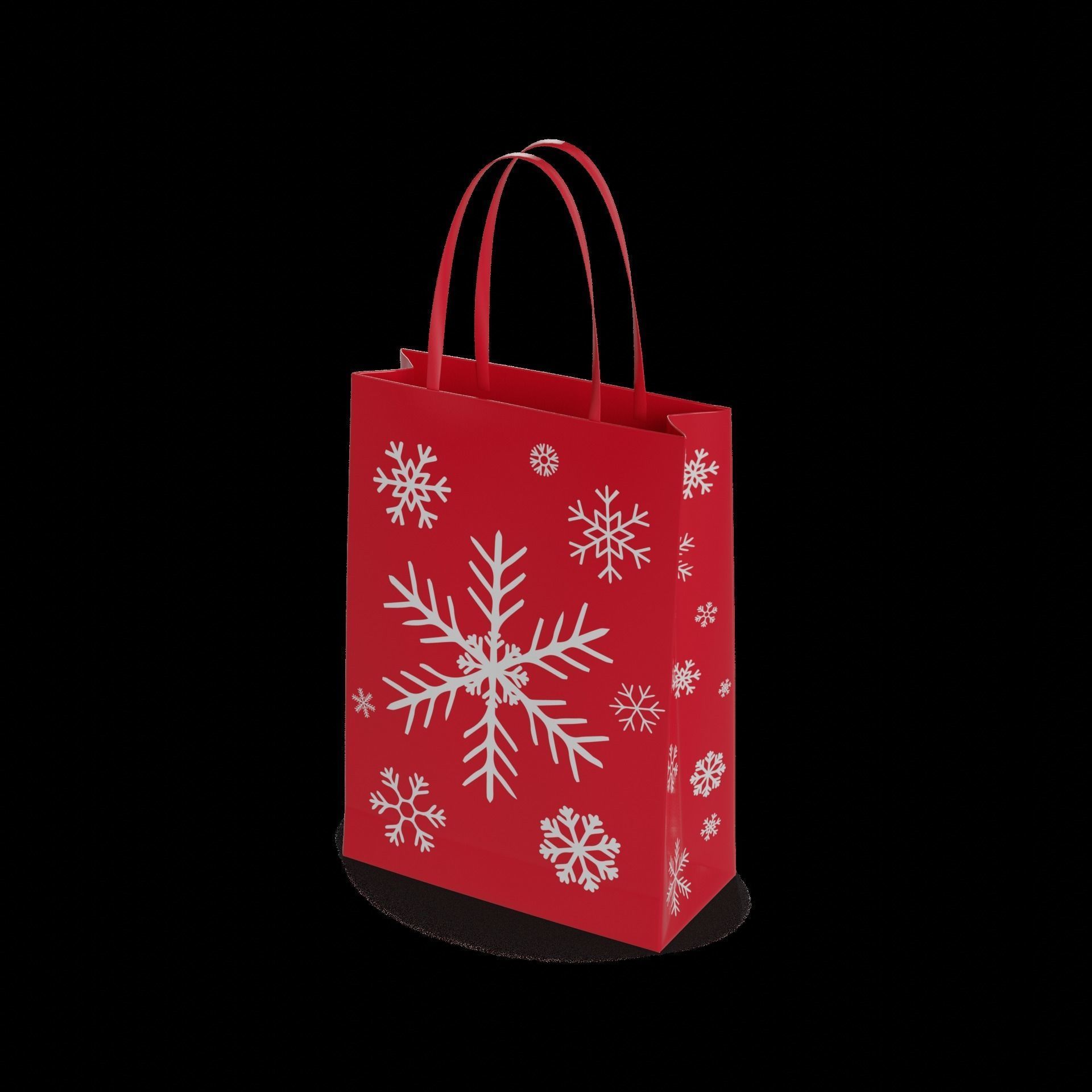 Gift Packaging Gift Bag Low-poly 3D model_1