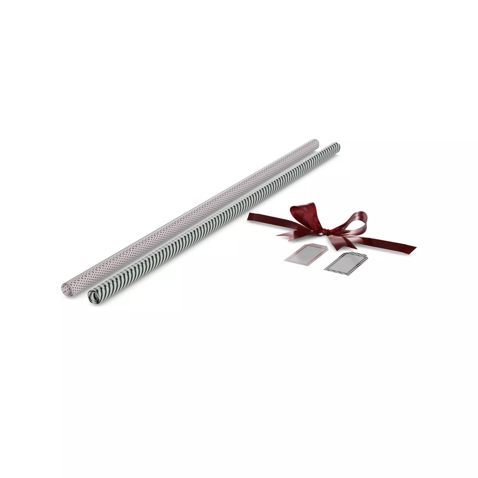 Gift Packaging Christmas Gift Wrap Set 3D model_0