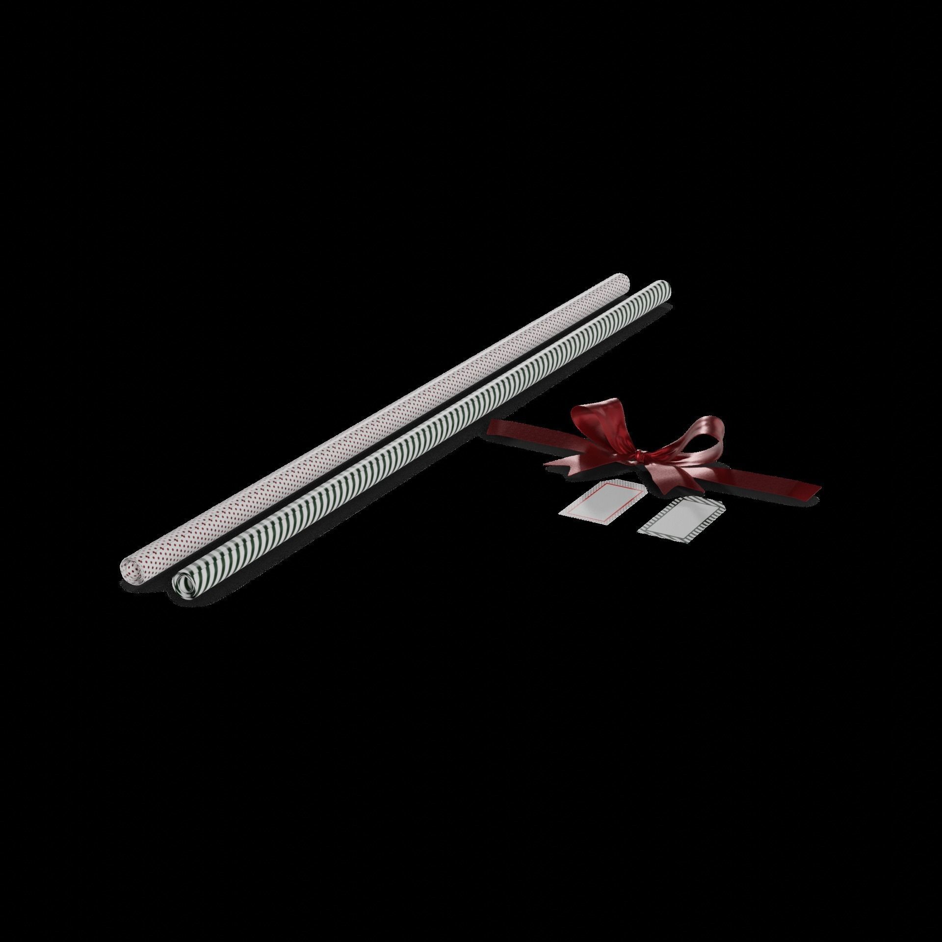 Gift Packaging Christmas Gift Wrap Set 3D model_1