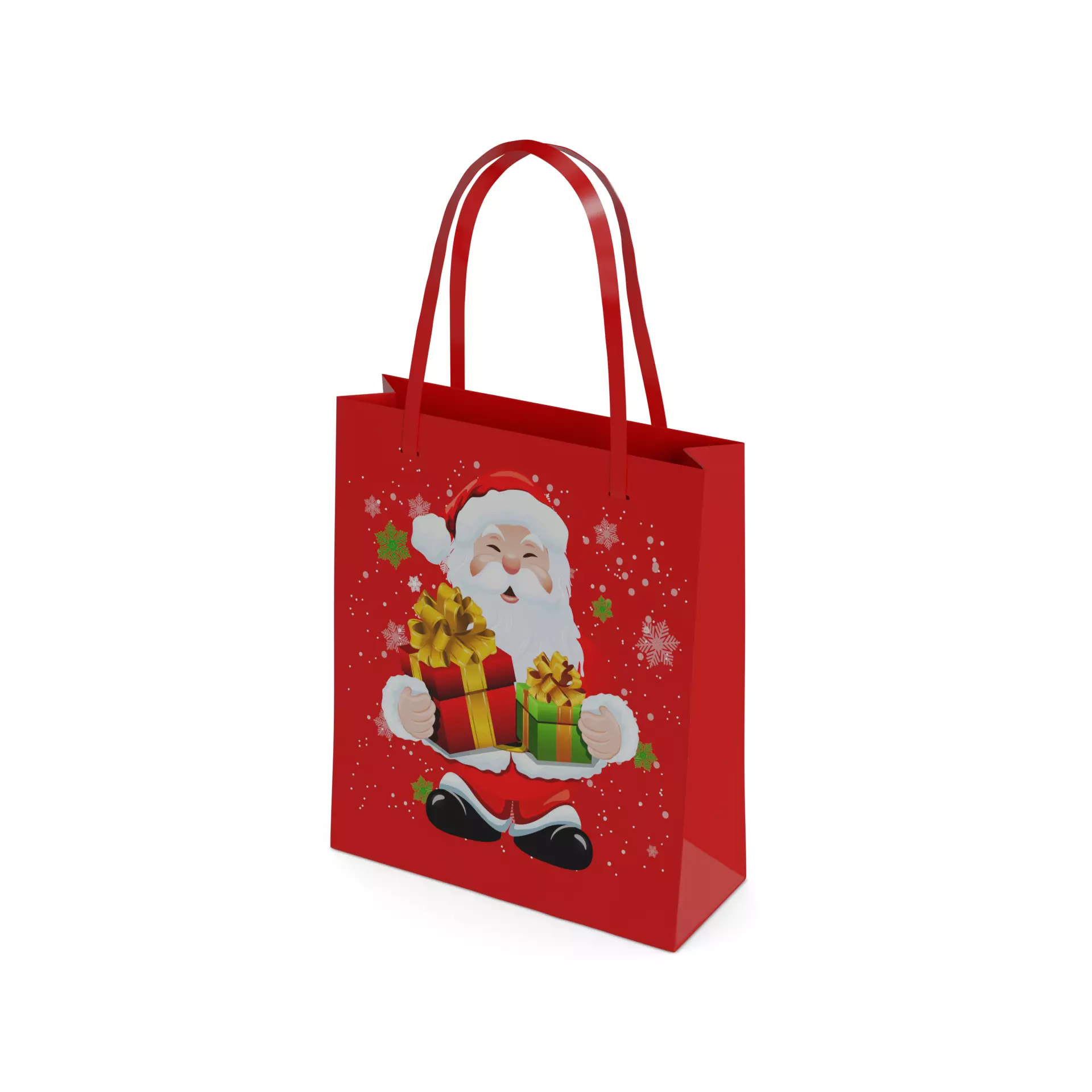 Gift Packaging Christmas Gift Bag Low-poly 3D model_0