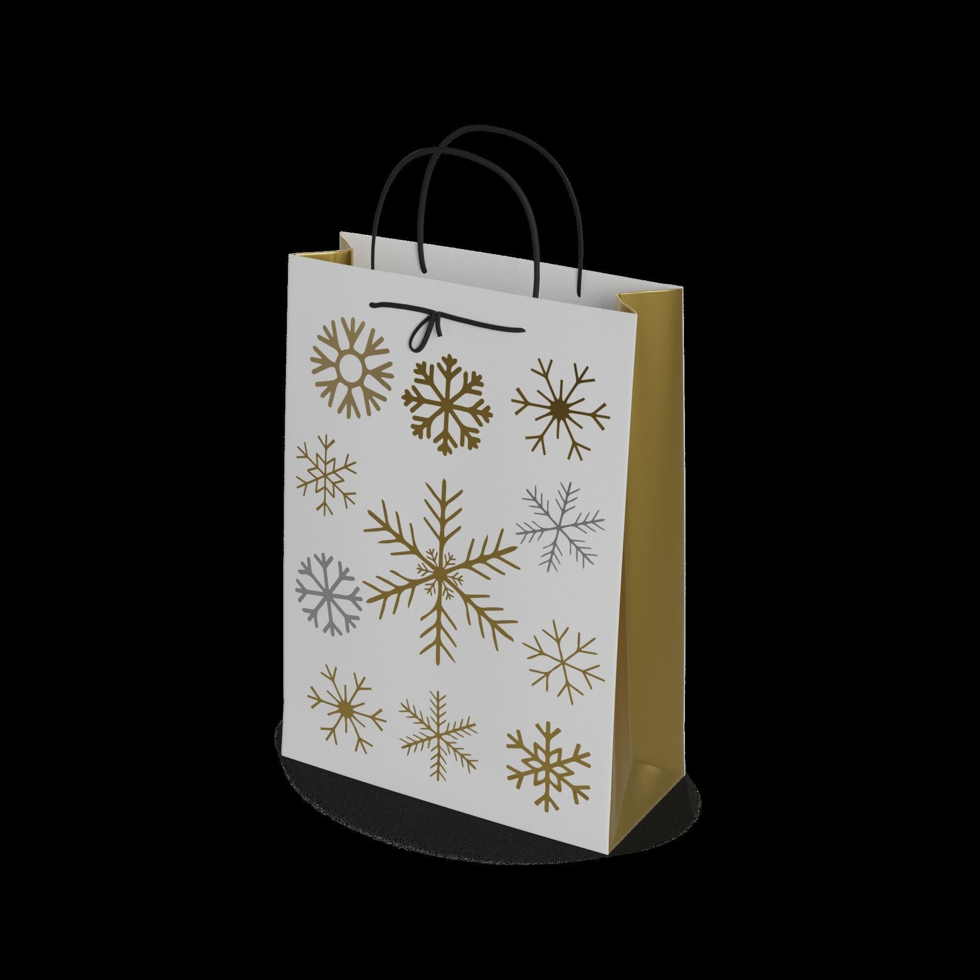 Gift Packaging Christmas Gift Bag Low-poly 3D model_1