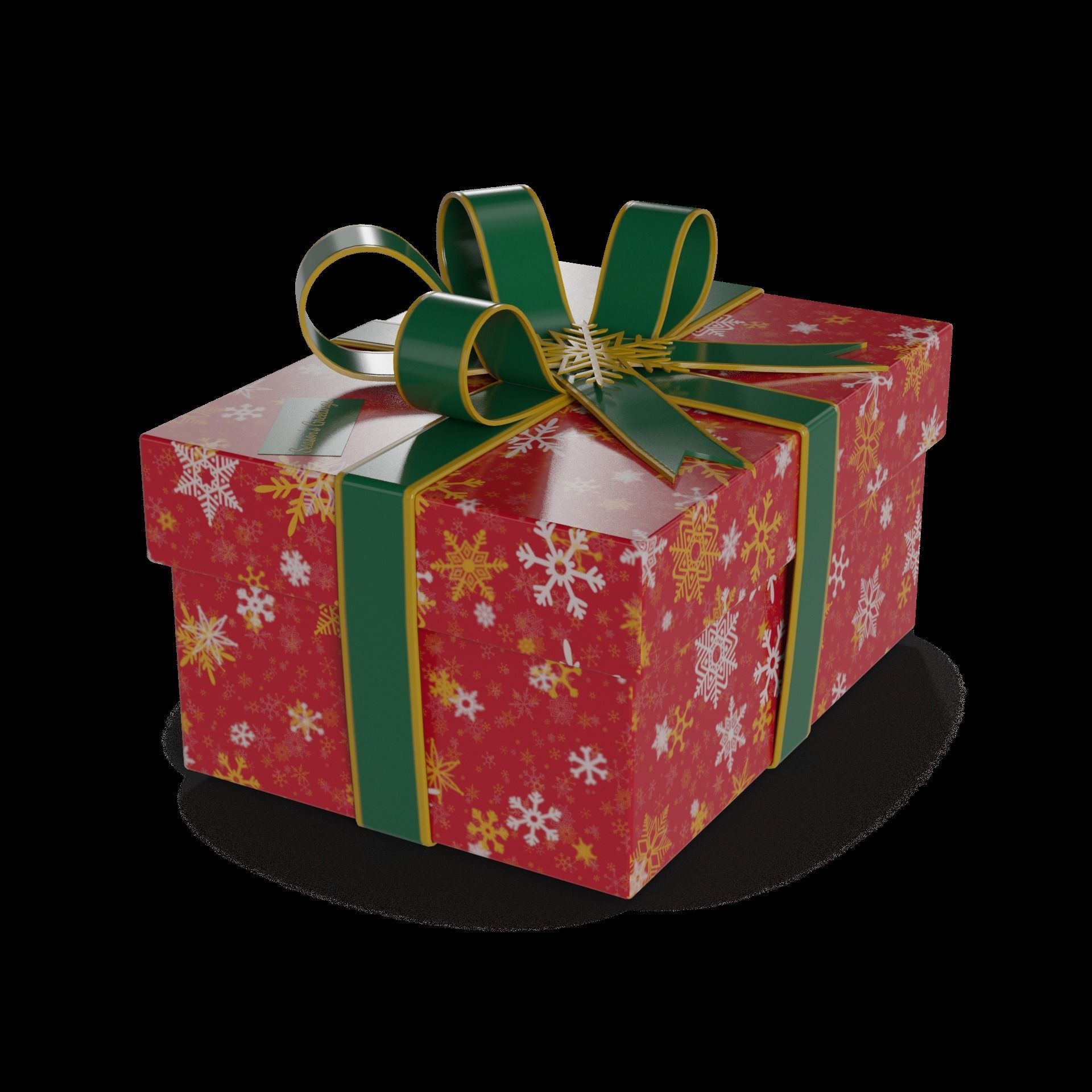 Gift Packaging Christmas Gift Box Low-poly 3D model_6