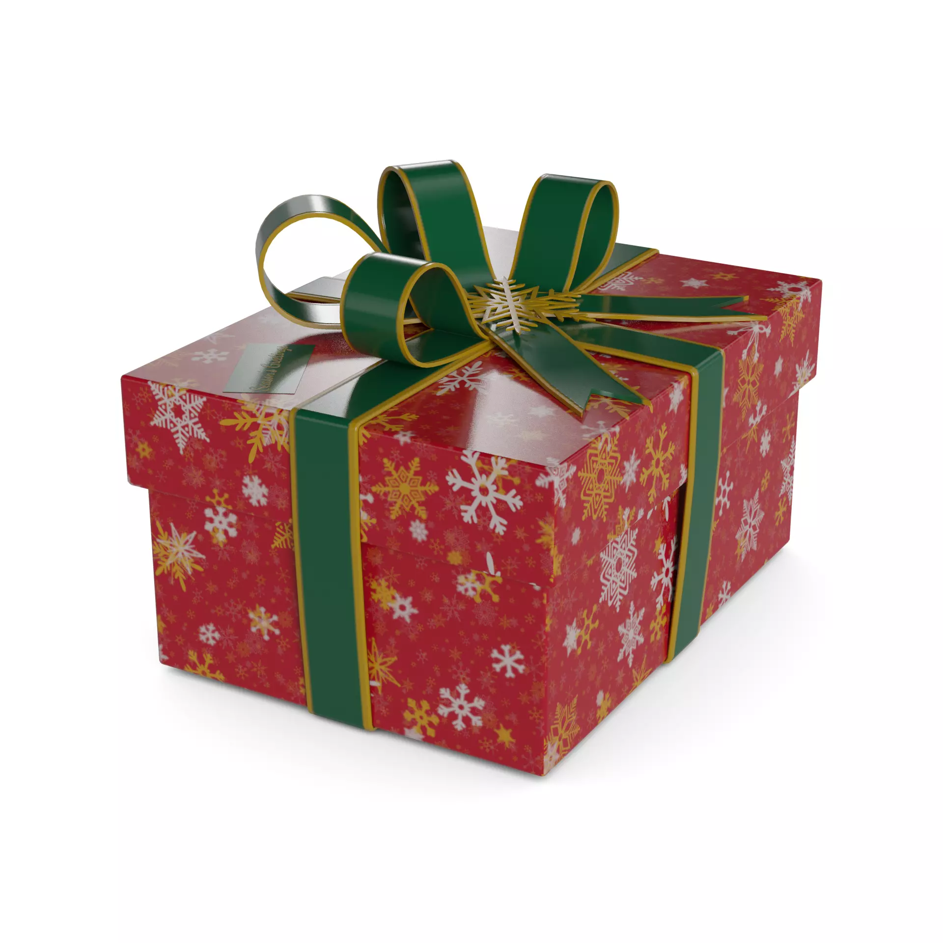 Gift Packaging Christmas Gift Box Low-poly 3D model_0