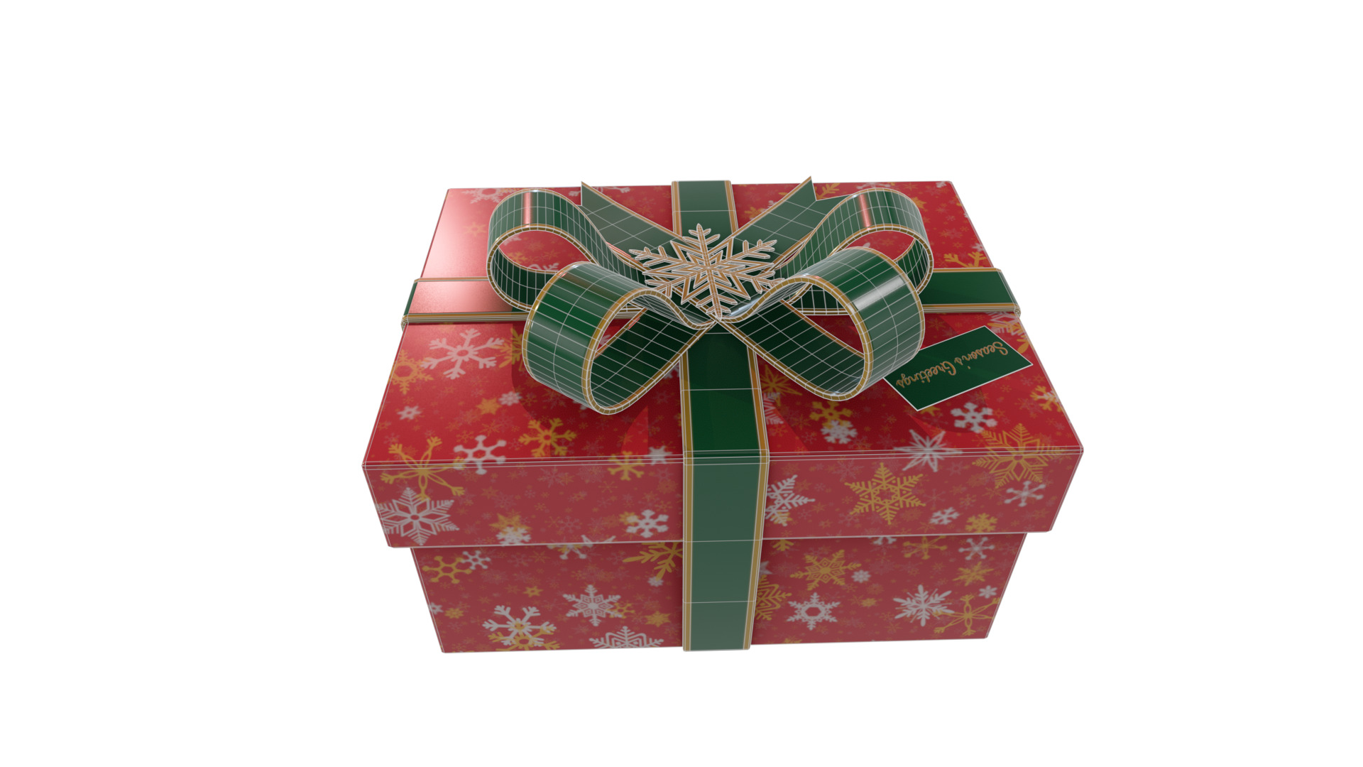 Gift Packaging Christmas Gift Box Low-poly 3D model_4