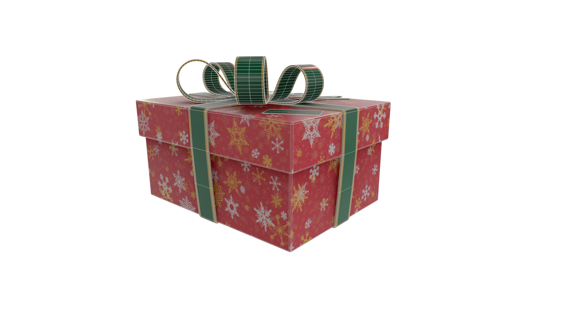 Gift Packaging Christmas Gift Box Low-poly 3D model_5