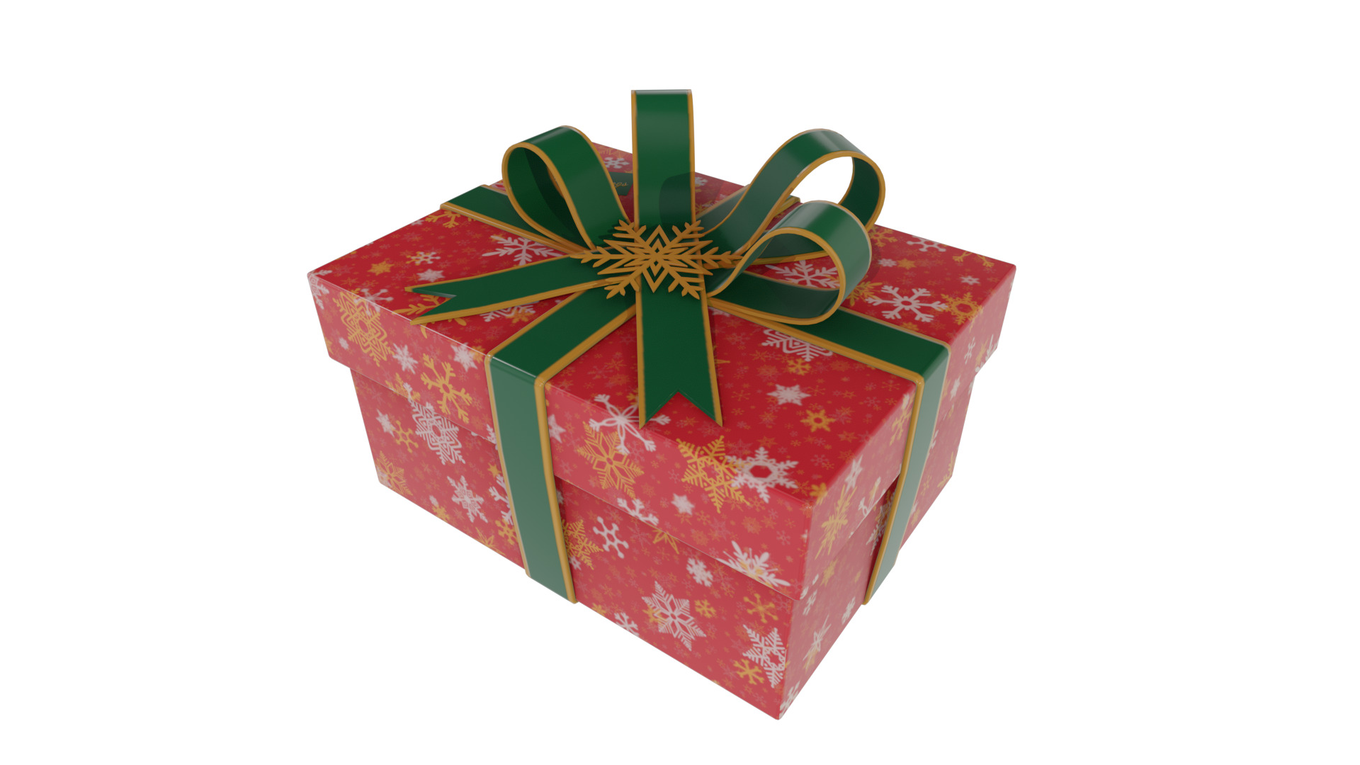Gift Packaging Christmas Gift Box Low-poly 3D model_3