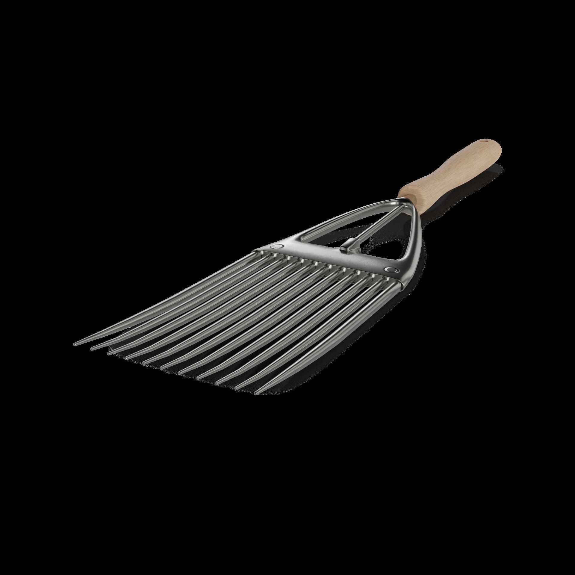 Gardening tools Garden Rake Low-poly 3D model_1