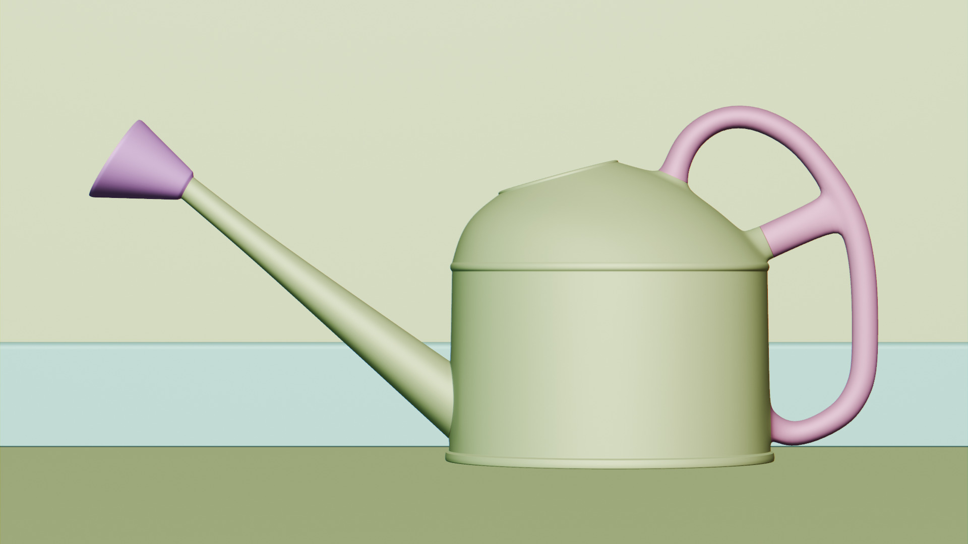 Gardening tools Watering Can Low-poly 3D model_2