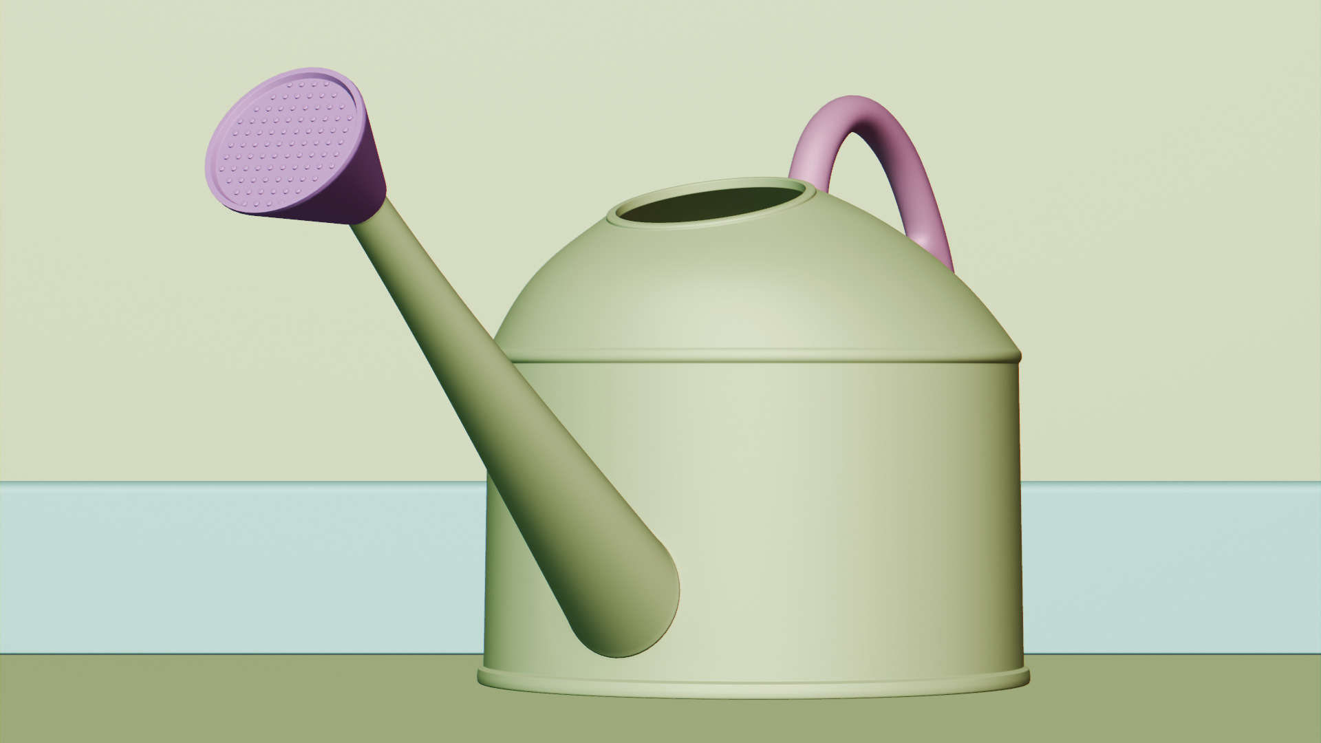 Gardening tools Watering Can Low-poly 3D model_5