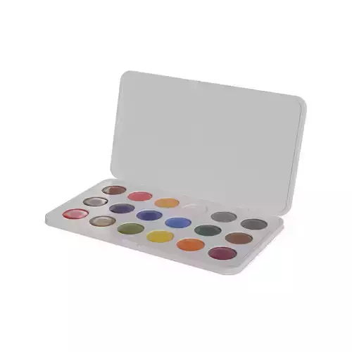 Art and drawing supplies Watercolor Paint Set 3D model